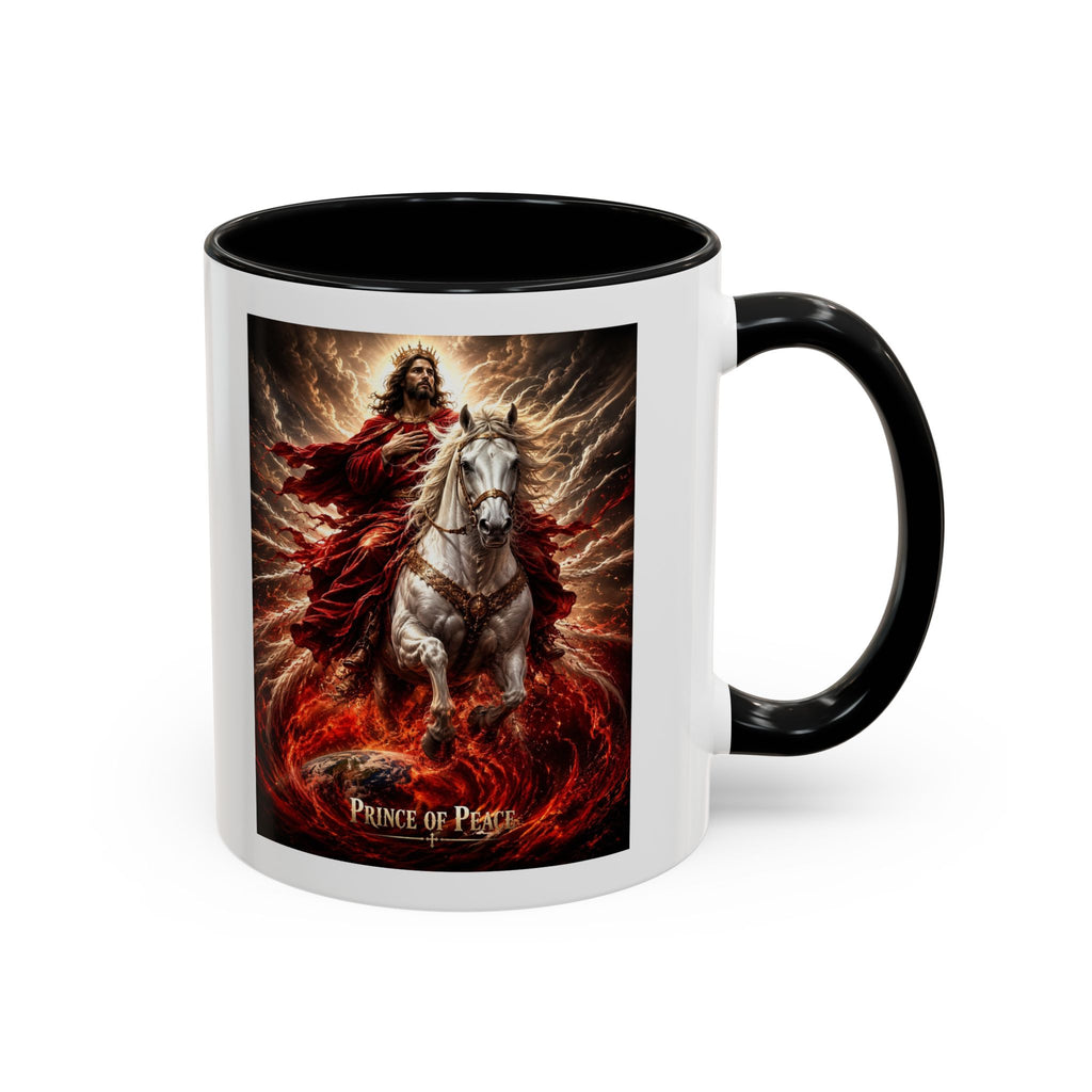 Prince of Peace Coffee Mug | Christian Jesus Rider Accent Mug | Inspirational Faith Gift