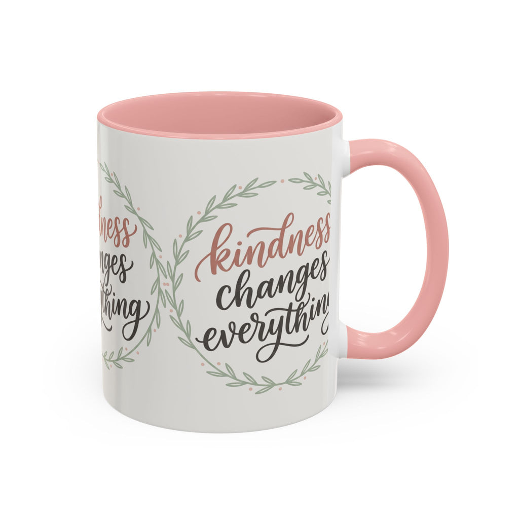 Kindness Changes Everything Accent Coffee Mug | Inspirational Ceramic Mug | Faith Freedom Creations