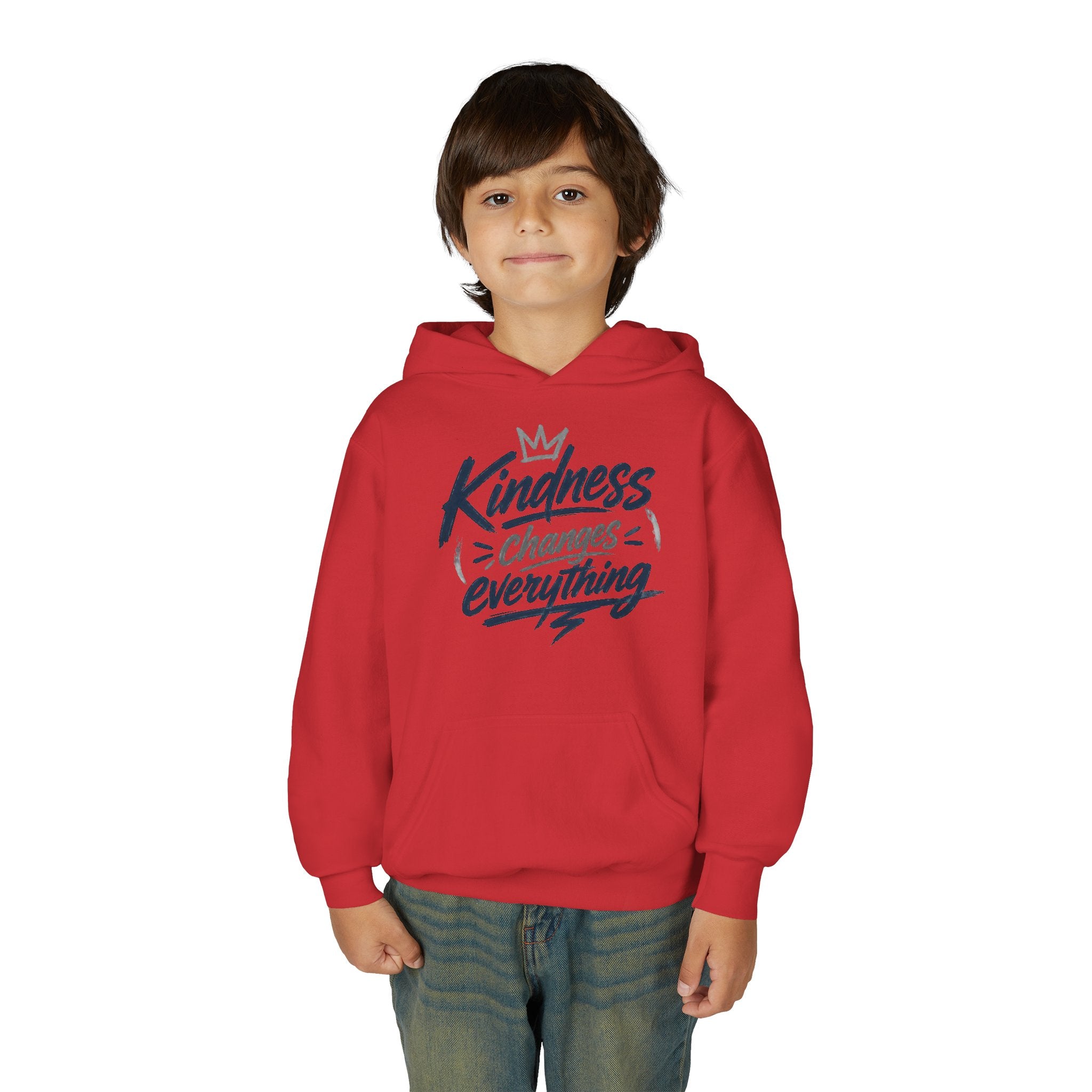 Youth Hoodie – “Kindness Changes Everything” Inspirational Kids Pullover