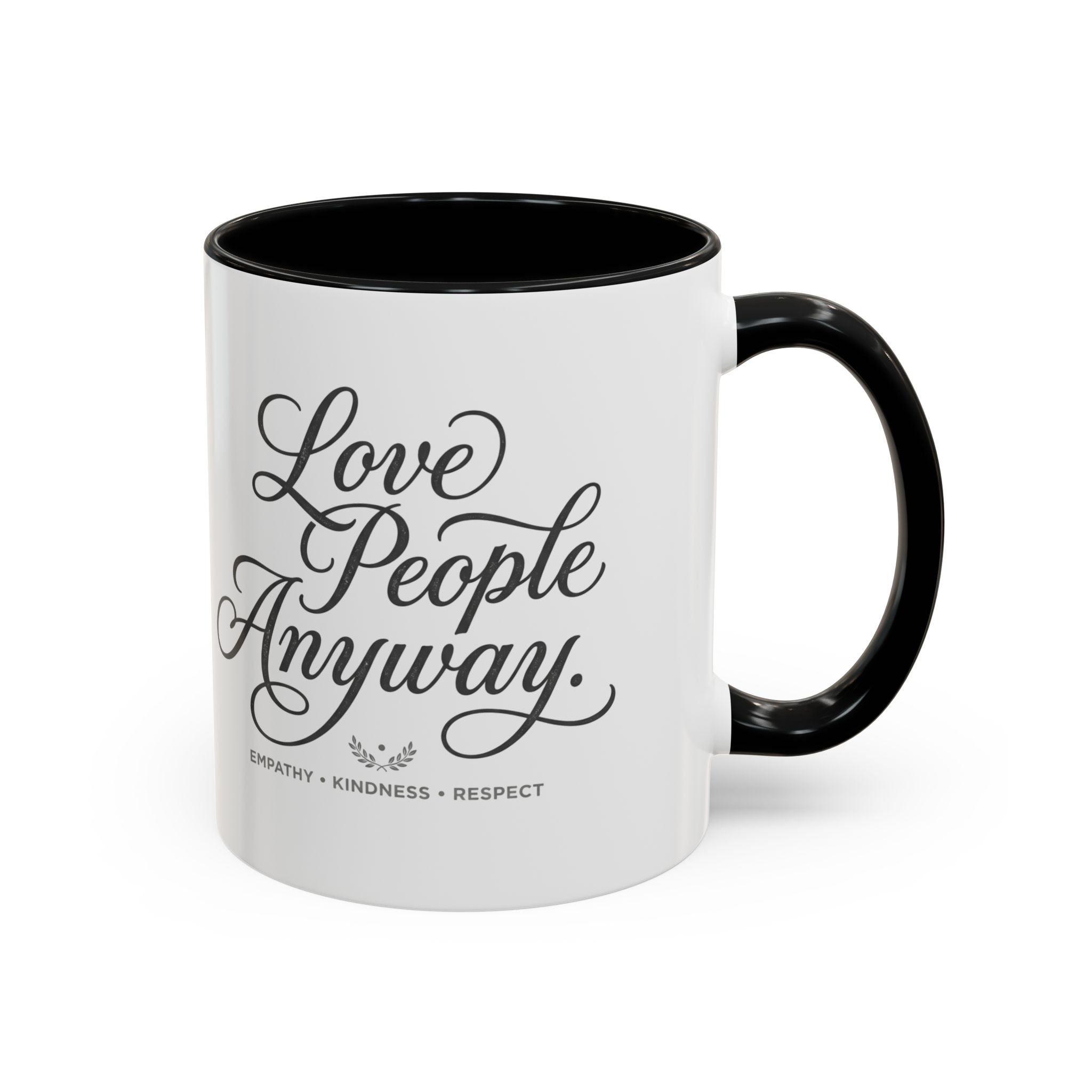 Love People Anyway Accent Coffee Mug | Inspirational Ceramic Mug | Faith Freedom Creations