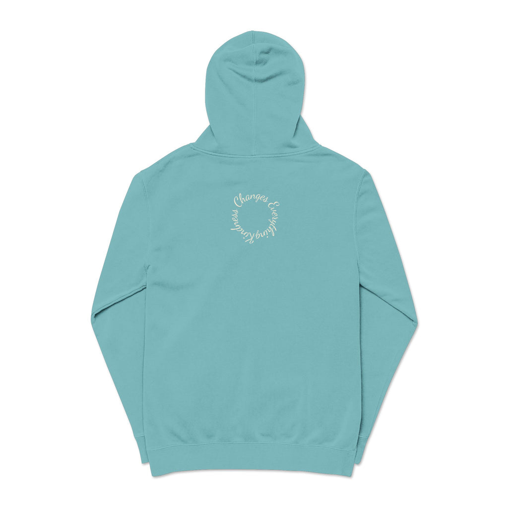 “We Are All Human” Pigment-Dyed Hoodie – Inclusive Comfort Pullover | Inspirational Minimalist Hoodie