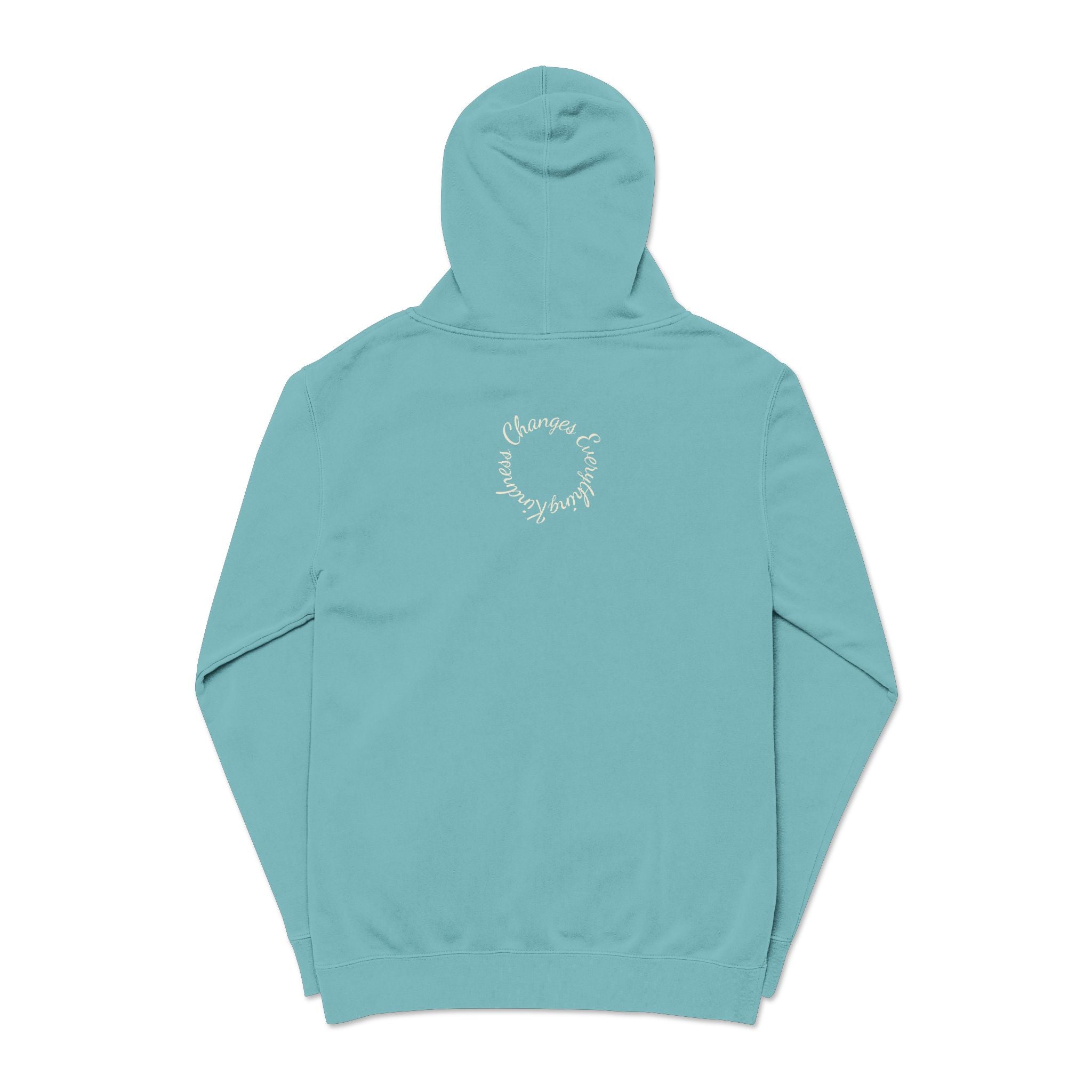 “We Are All Human” Pigment-Dyed Hoodie – Inclusive Comfort Pullover | Inspirational Minimalist Hoodie