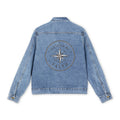 Embroidered Compass Denim Jacket — "Guided by Faith" Trucker Jacket