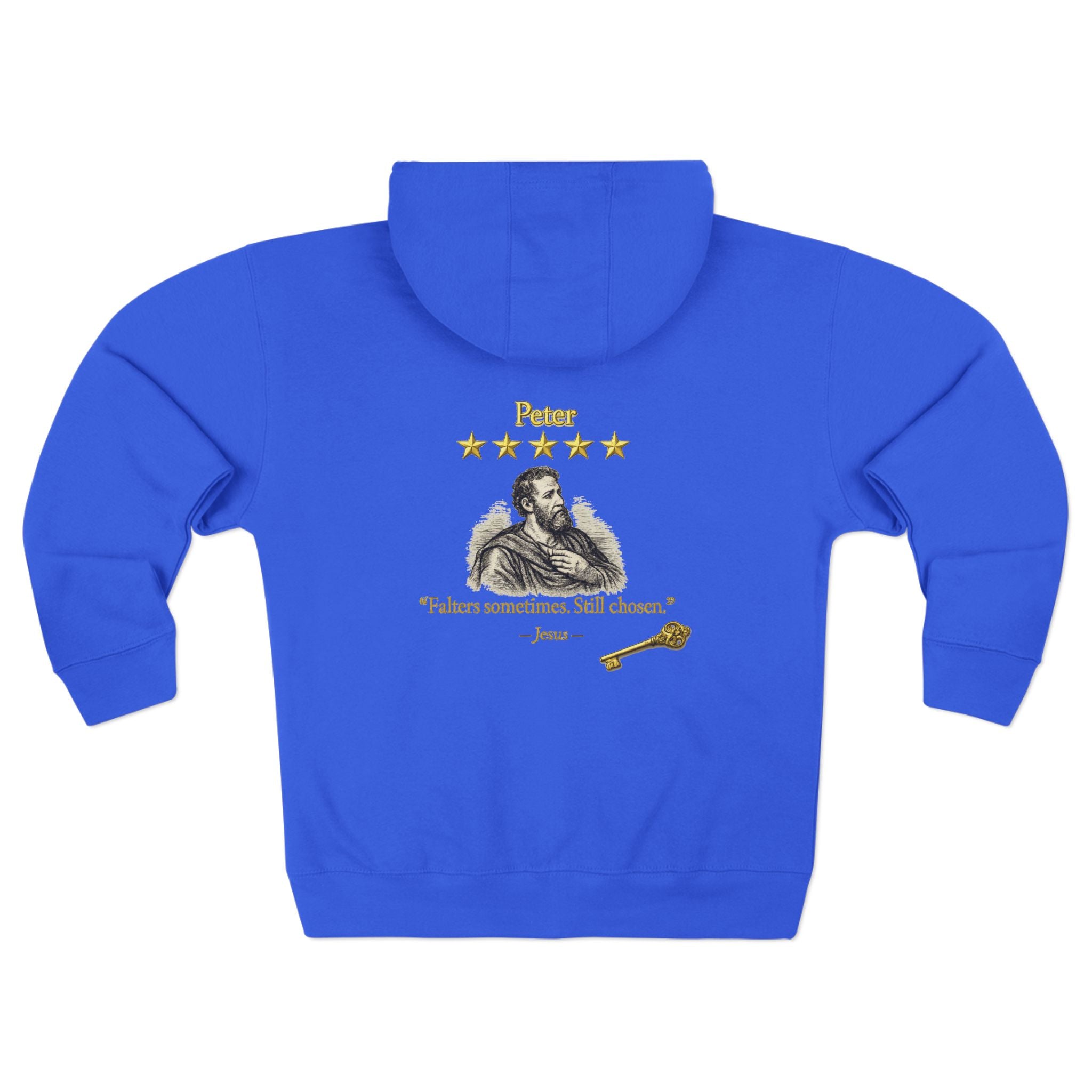Vintage Shakespeare Zip Hoodie — "Peter, Review by Jesus"-⭐ Five-Star Faith Series⭐