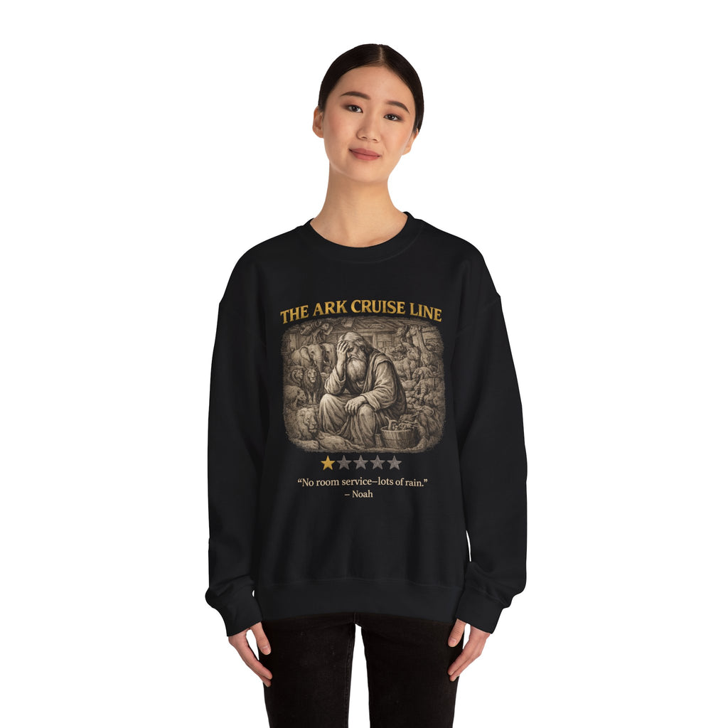 Noah – Crewneck Sweatshirt | “Ark Cruise Liner” Vintage Illustration – Five-Star Faith Series