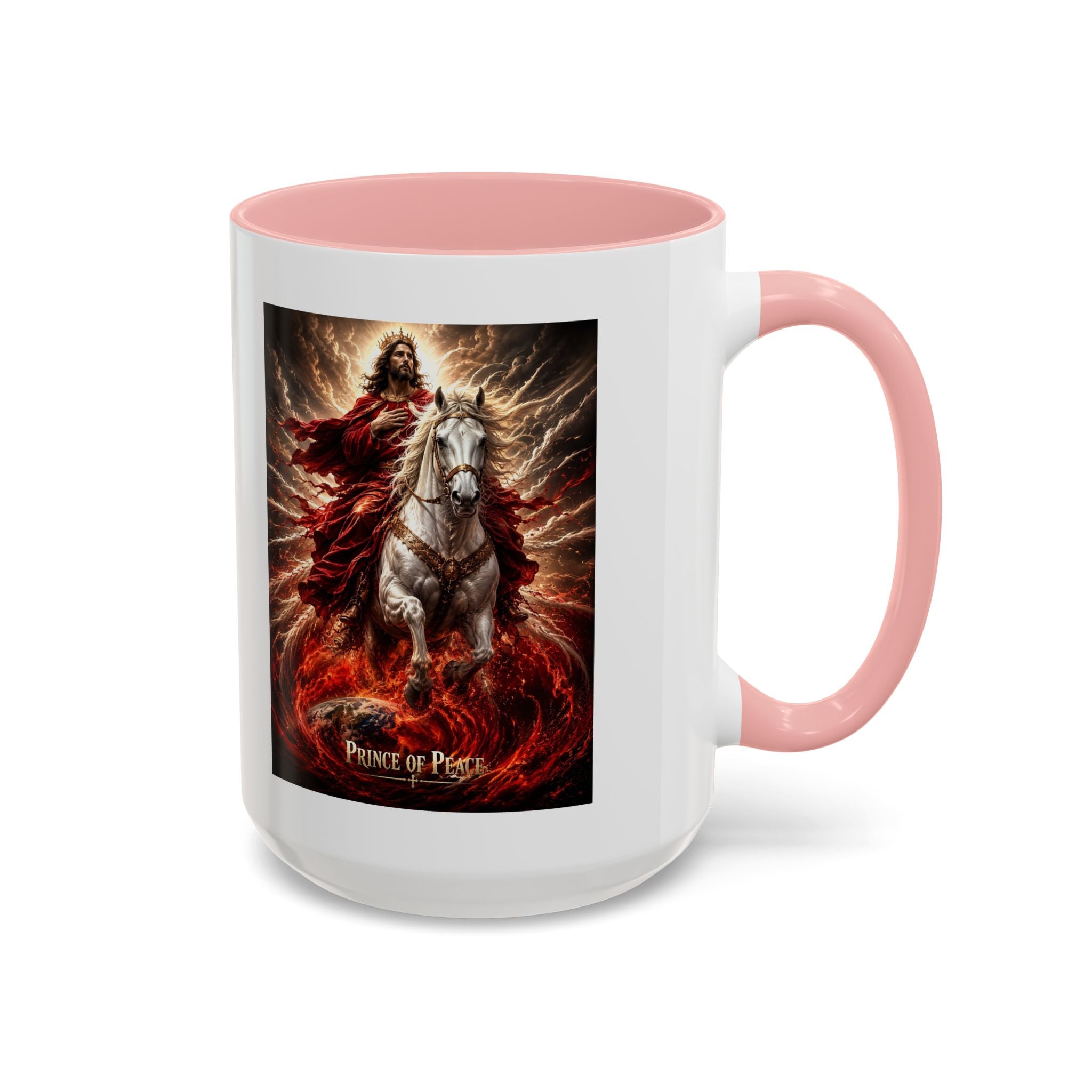 Prince of Peace Coffee Mug | Christian Jesus Rider Accent Mug | Inspirational Faith Gift