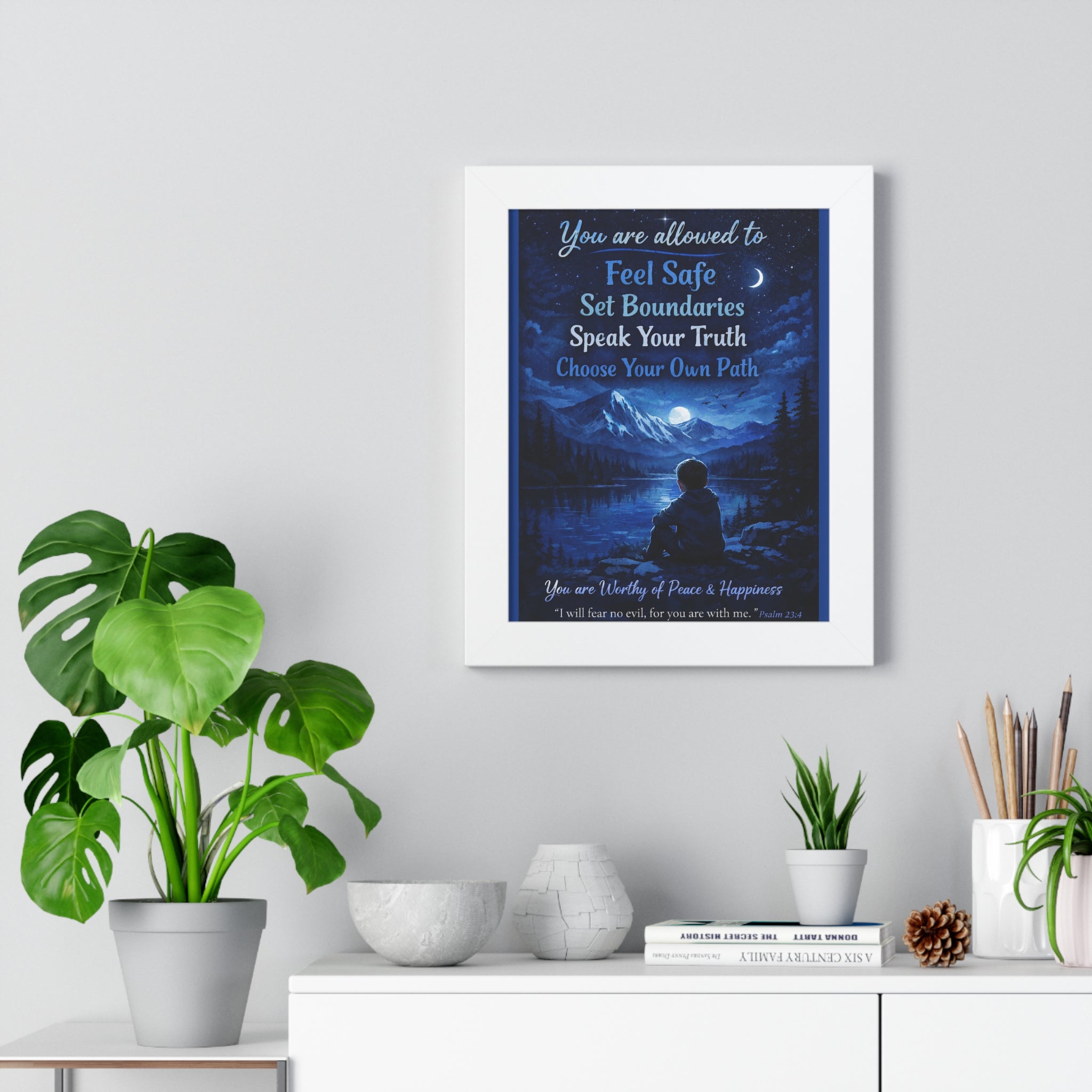 "You Are Allowed to Feel Safe" Framed Inspirational Poster | Gallery-Quality Wall Art
