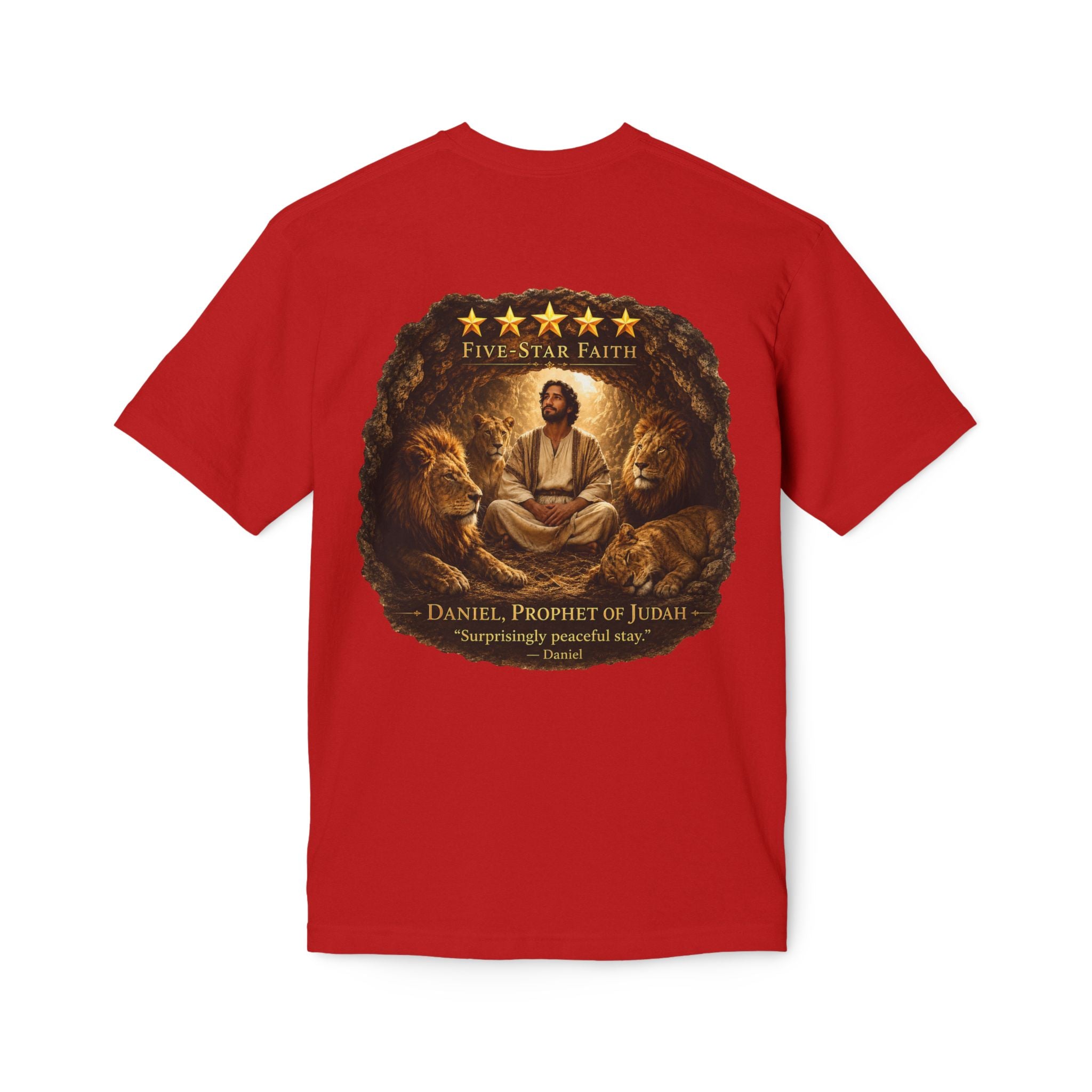 Daniel Review "Stay" Christian T-Shirt — Faith-Based Lion Design