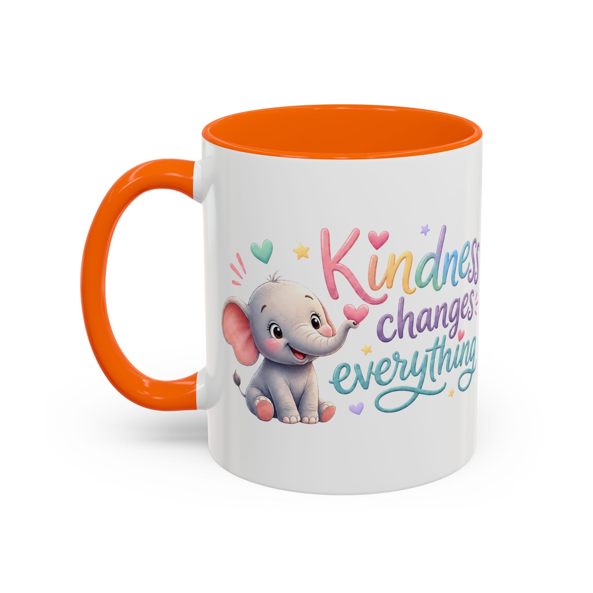 Kindness Changes Everything Elephant Mug | Inspirational Coffee Mug | Cute Elephant Accent Cup