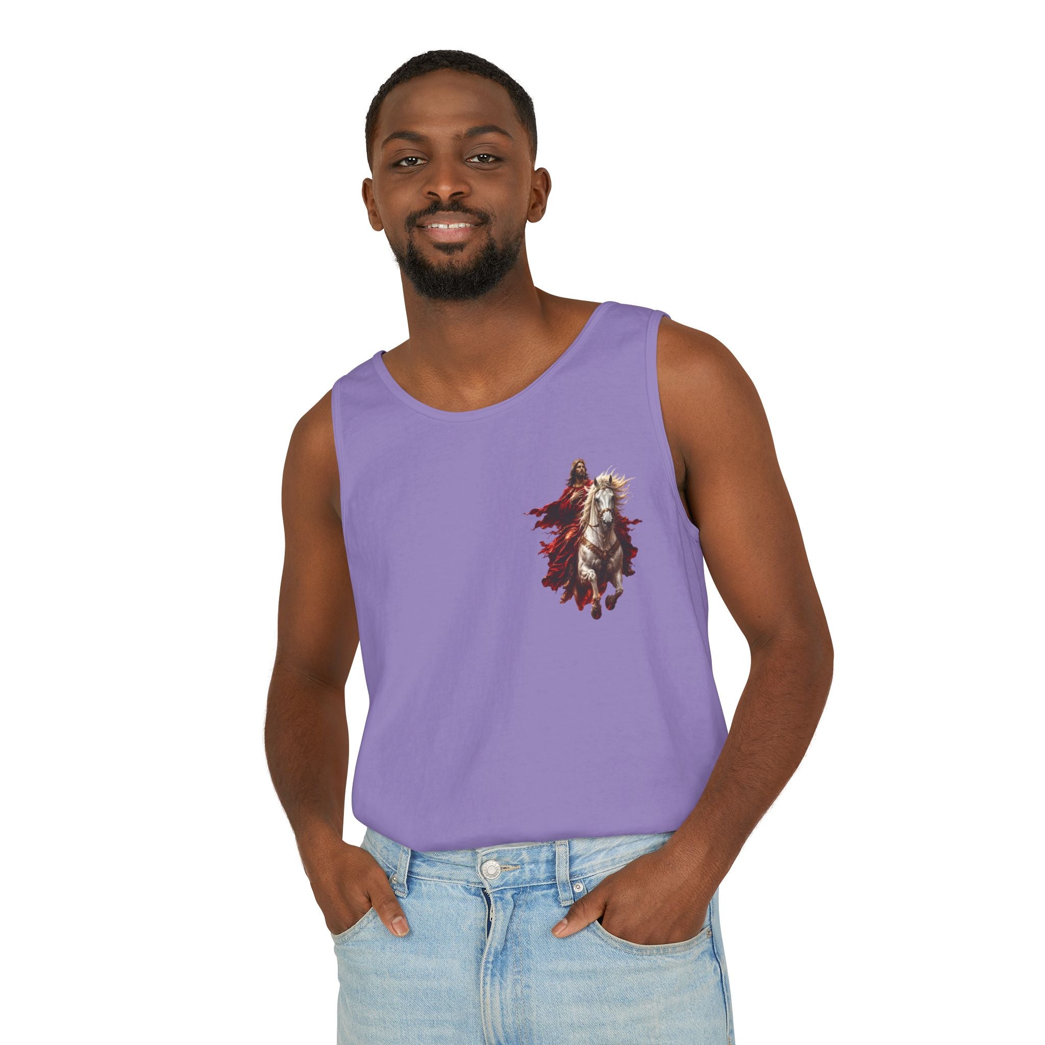 Jesus Second Coming Tank Top | Jesus on White Horse Christian Tank | Inspirational Faith Apparel