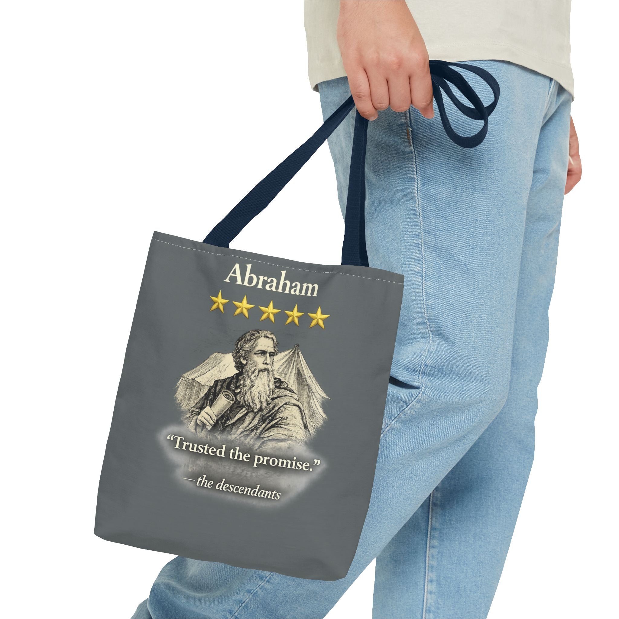 Abraham – Tote Bag | “Trusted the Promise” Patriarch Graphic – Five-Star Faith Series