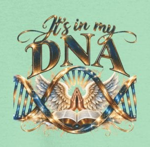 It's in My DNA Christian T-Shirt – Bible, Praying Hands & Angel Wings | Gildan Heavy Cotton Tee | Unisex