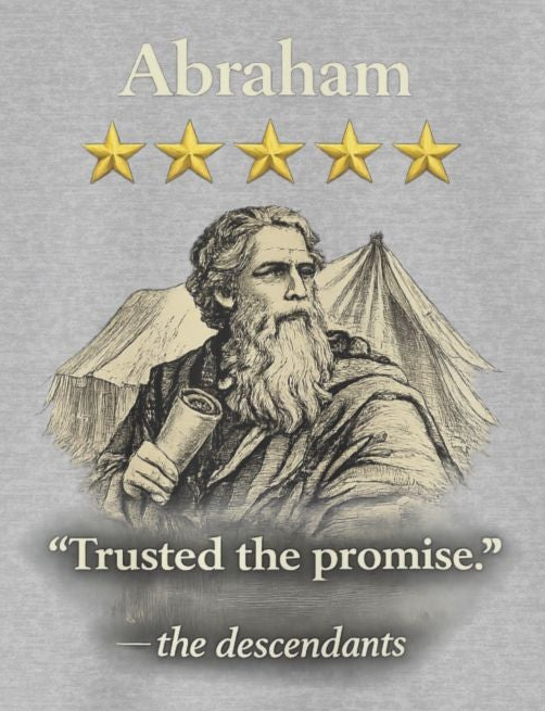 Abraham – Ringer Tee | “I Trusted the Promise” Vintage Graphic – Five-Star Faith Series