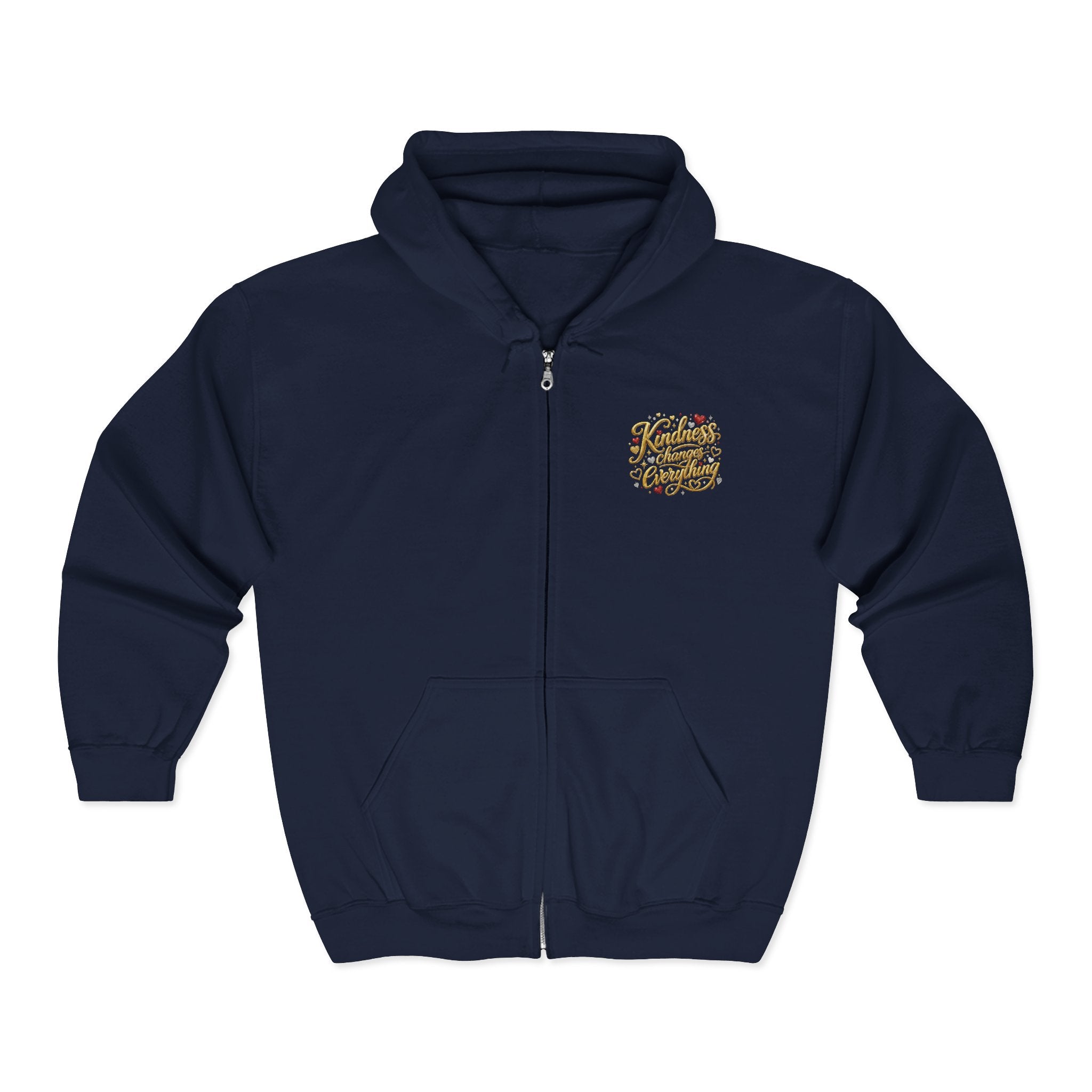 Kindness Changes Everything Zip Hoodie – Inspirational Graphic Full-Zip Sweatshirt