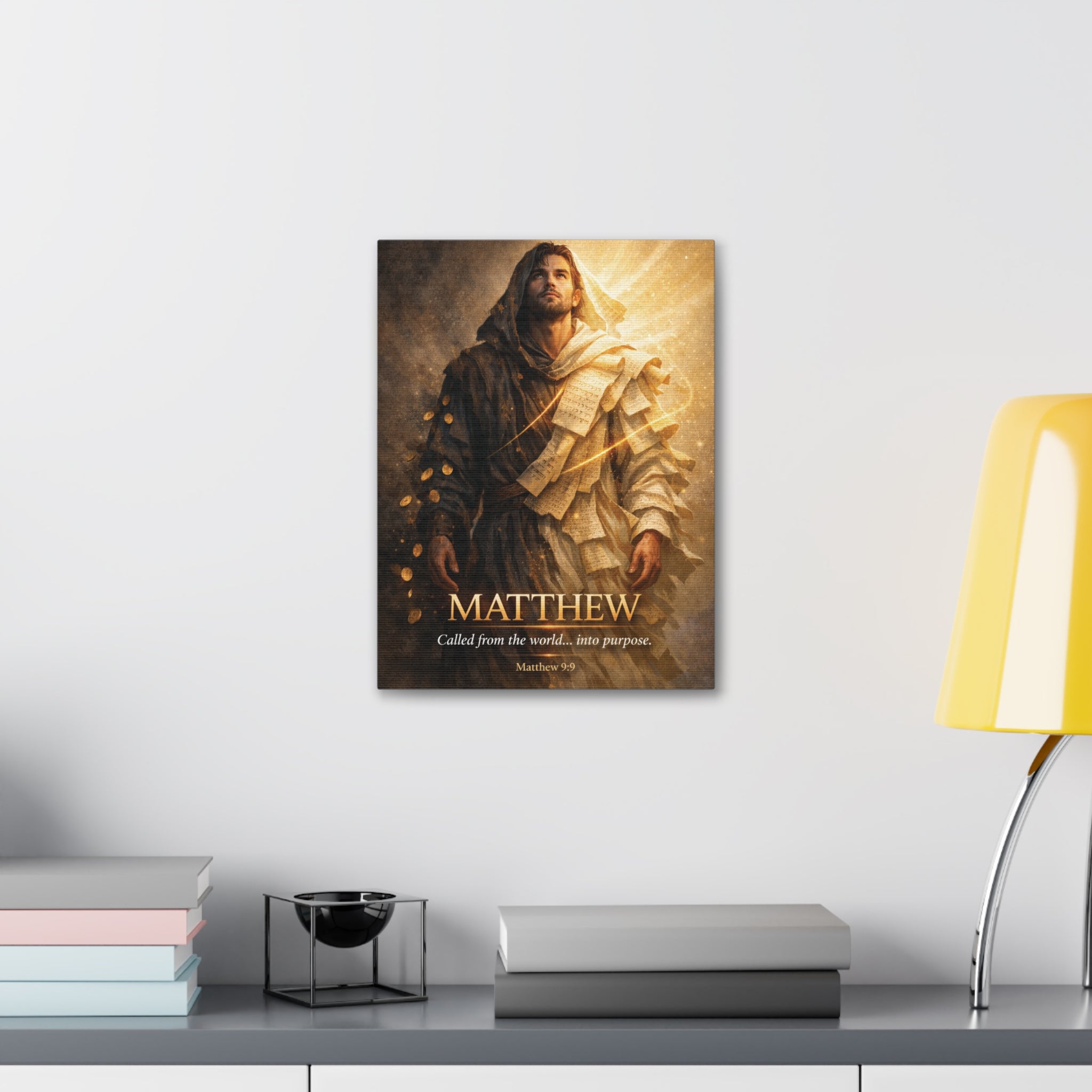 Matthew Bible Canvas Wall Art – “Called from the World… Into Purpose” Christian Scripture Canvas