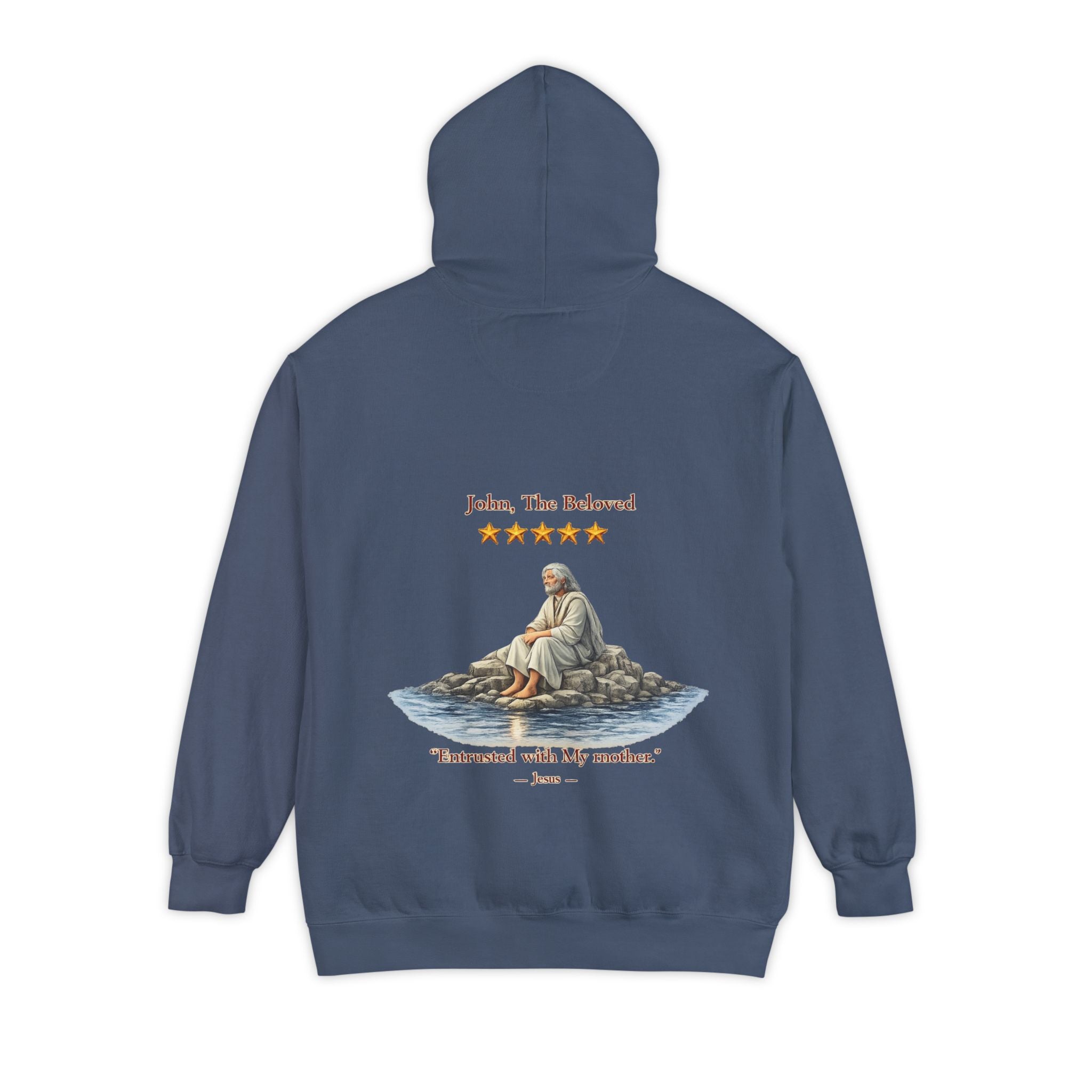 "John The Beloved Review, by Jesus"Hoodie — Illustrated Religious Graphic Pullover-⭐ Five-Star Faith Series⭐