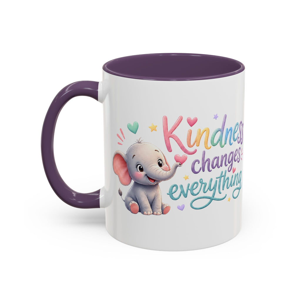 Kindness Changes Everything Elephant Mug | Inspirational Coffee Mug | Cute Elephant Accent Cup