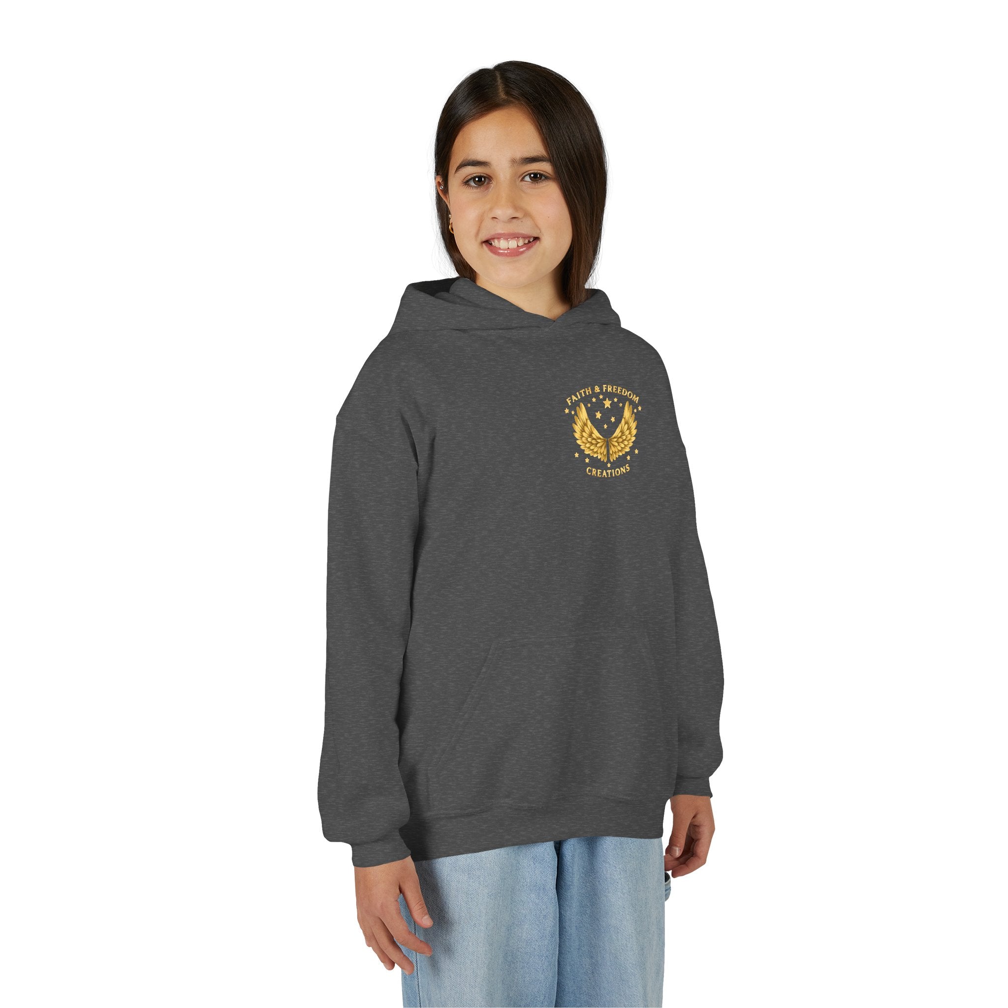 Youth “Be Kind to One Another” Hoodie – Cute Bunny Night Sky Scripture Sweatshirt