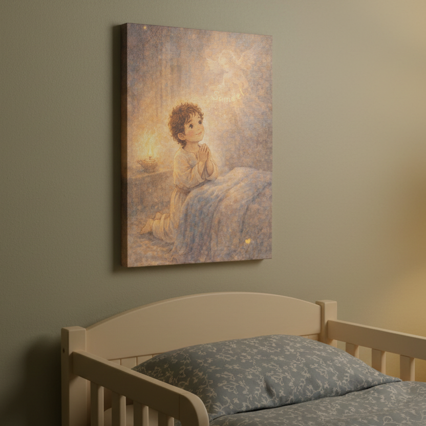 Samuel Listens to God Canvas — 1 Samuel 3:10 Scripture Wall Art