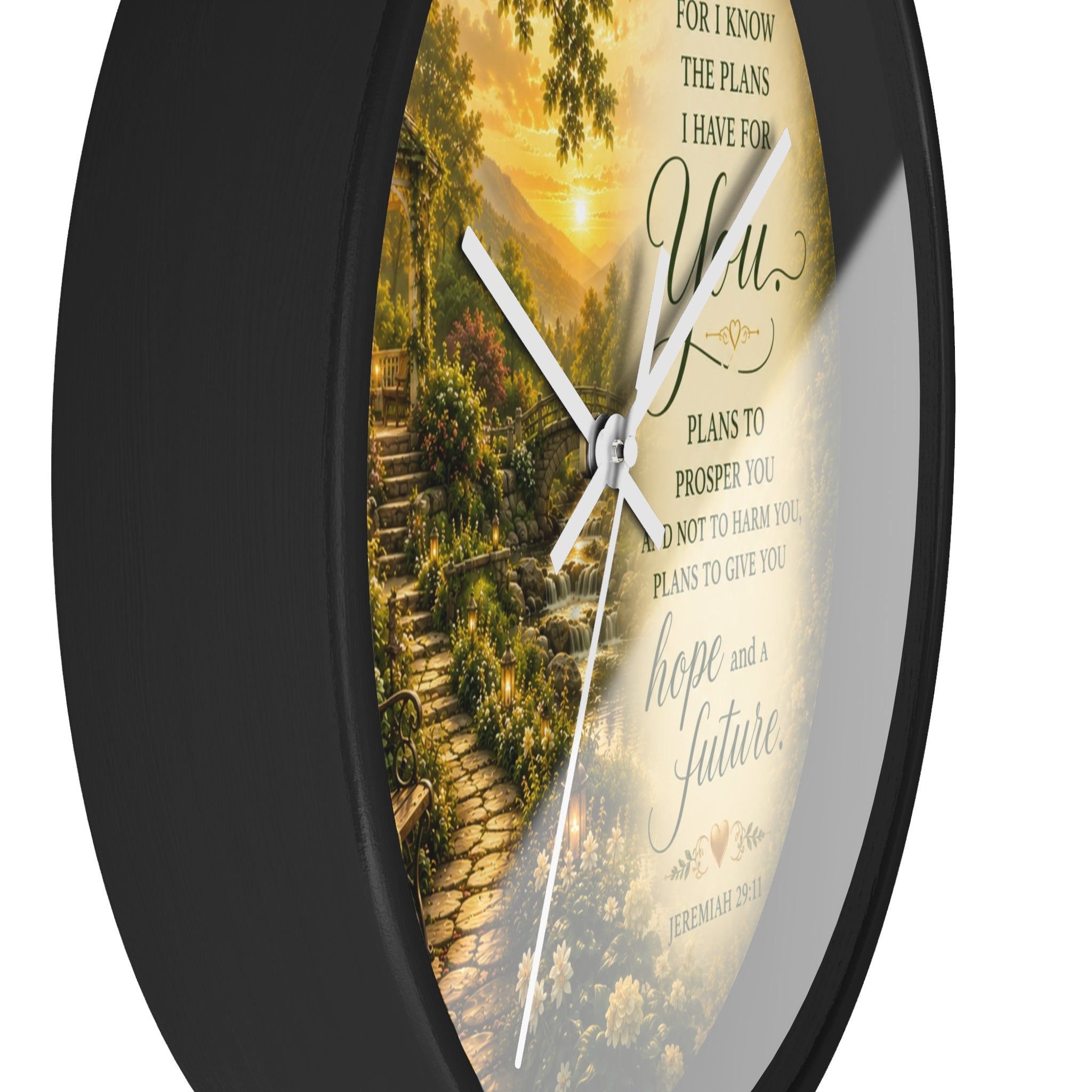 Jeremiah 29:11 Wall Clock | Hope and Future Christian Scripture Clock | Inspirational Garden Decor