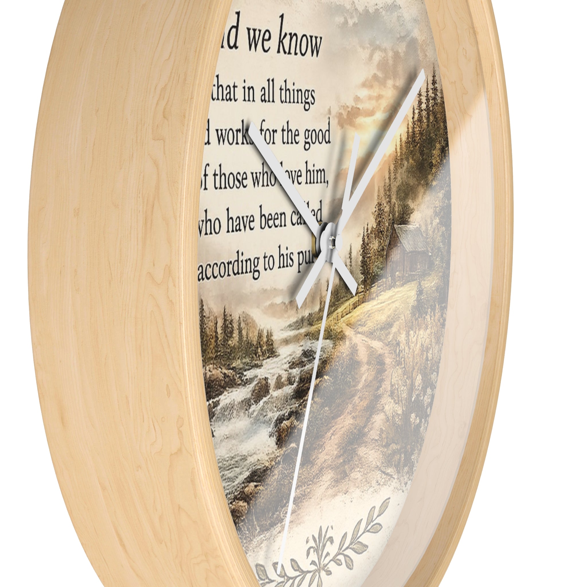 Romans 8:28 Wall Clock | Inspirational Christian Scripture Clock | Rustic Faith Home Decor