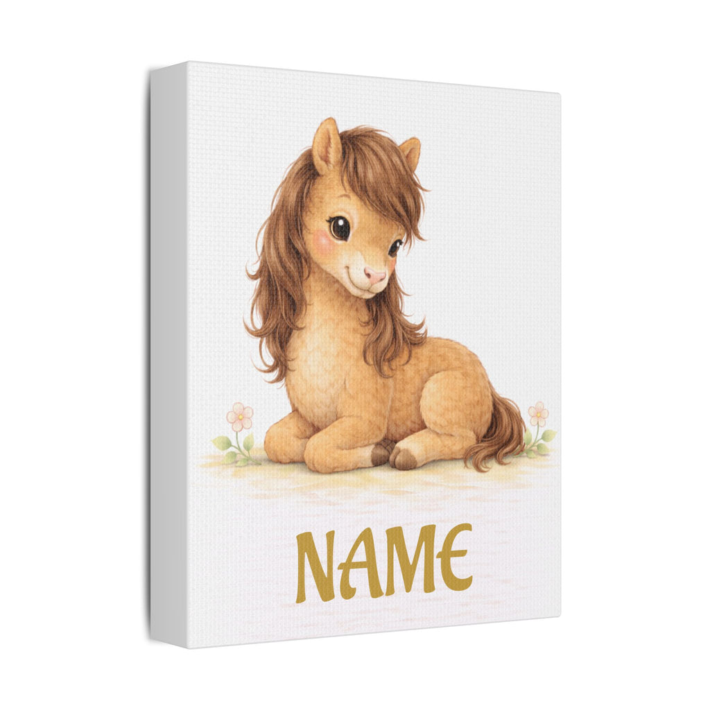 Personalized Foal Canvas — Custom Name Nursery Wall Art