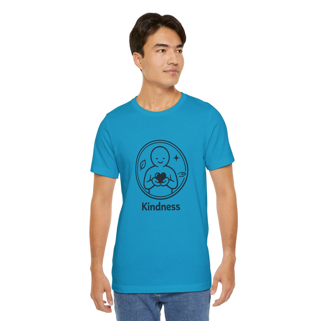 Kindness Minimalist T-Shirt | Inspirational Heart Emblem Tee | Soft Everyday Graphic Shirt