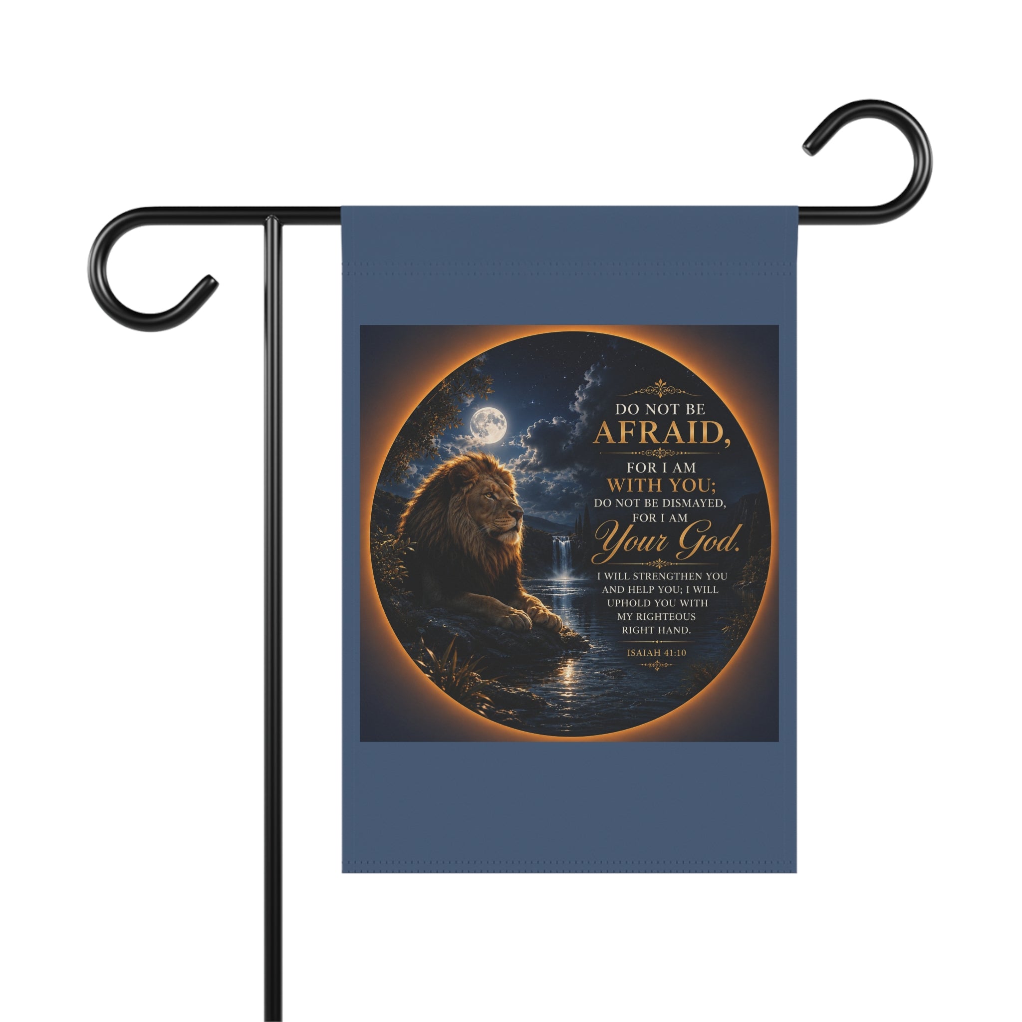 Do Not Be Afraid Lion Garden Flag | Inspirational Scripture Outdoor Banner | Christian Faith Decor