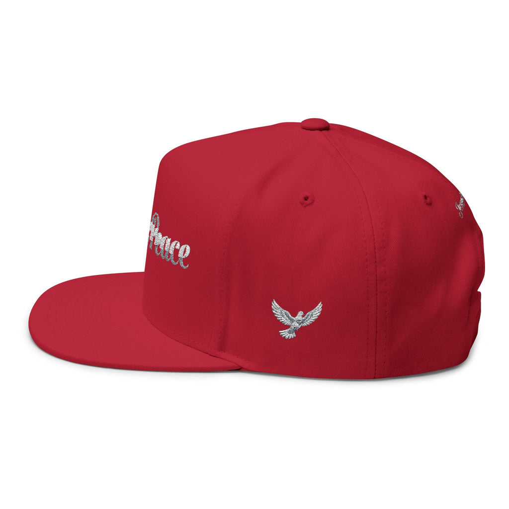 Embroidered "Jesus is Peace" Flat Bill Cap — Christian Snapback Hat