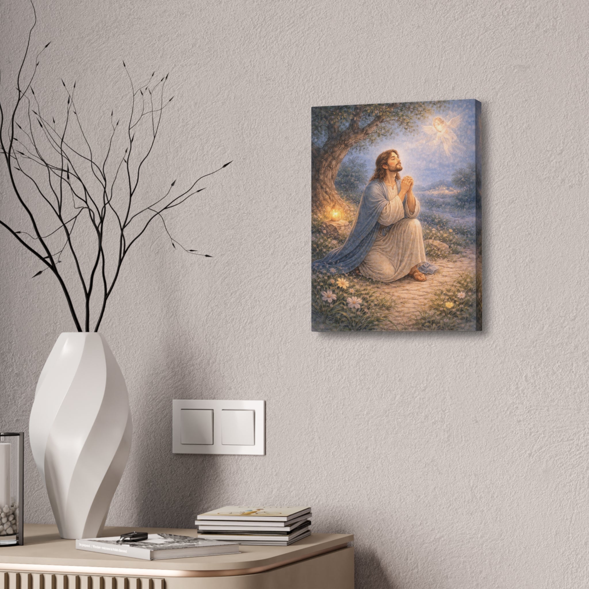 Jesus Talks to His Father, Jehovah Canvas — Matthew 26:36 Prayer Wall Art