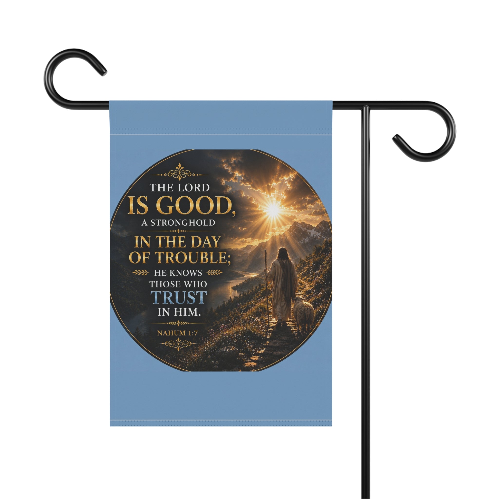 The Lord Is Good Garden Flag | Inspirational Scripture Outdoor Banner | Christian Garden Decor