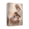 Safely in His Hands Canvas — Family Sleeping in God's Embrace | Christian Family Wall Art