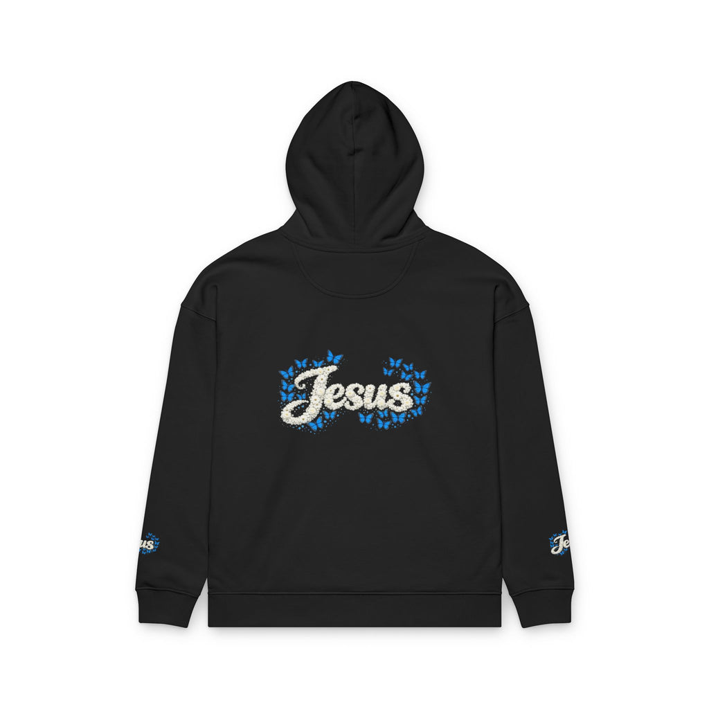 Jesus Floral Hoodie – Christian Faith Organic Pullover | Relaxed Fit Inspirational Hoodie