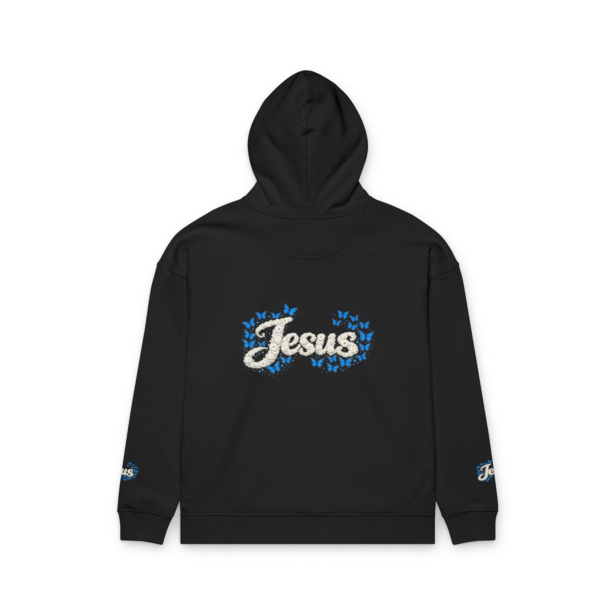 Jesus Floral Hoodie – Christian Faith Organic Pullover | Relaxed Fit Inspirational Hoodie