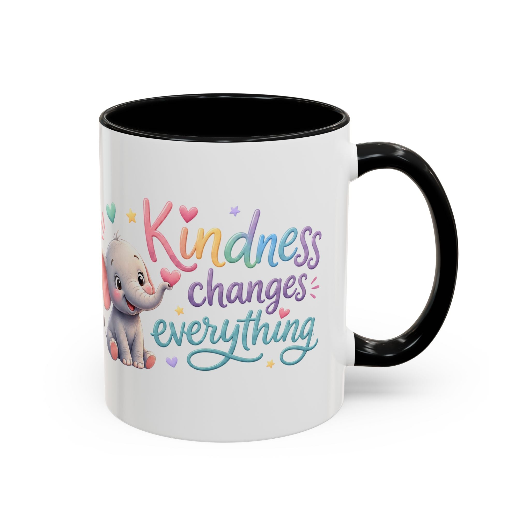 Kindness Changes Everything Elephant Mug | Inspirational Coffee Mug | Cute Elephant Accent Cup