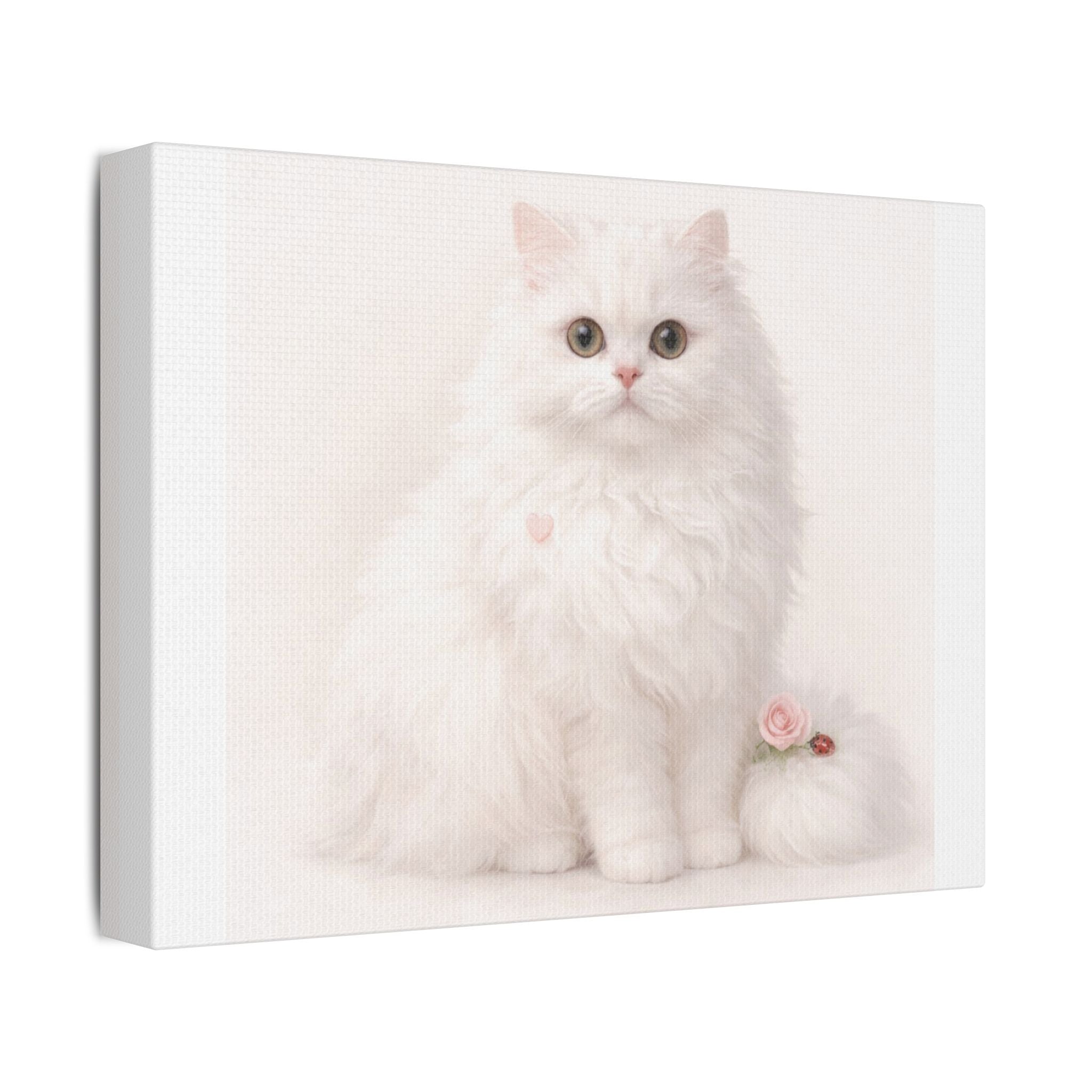 Persian Cat Canvas Wall Art – Satin Finish Stretched Canvas | Elegant Cat Lover Decor