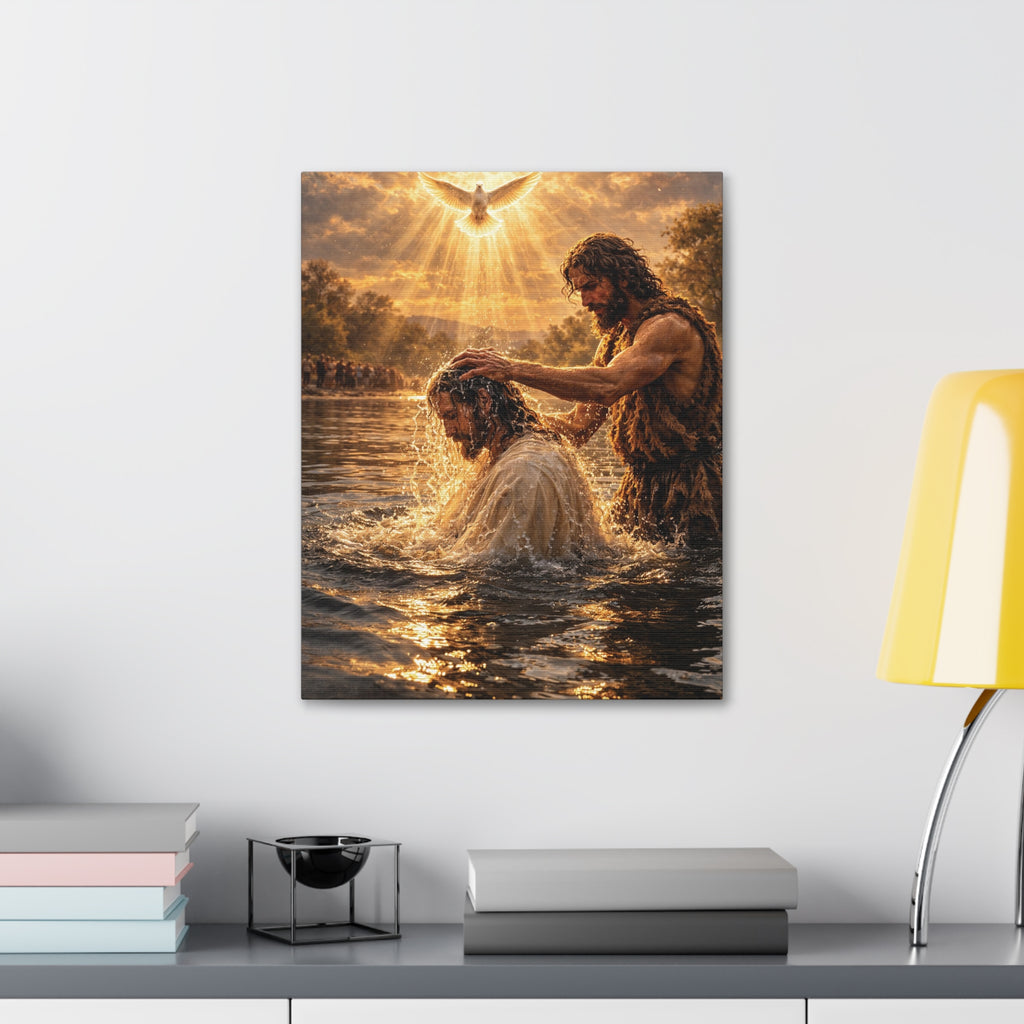 Baptism of Jesus - Stretched Canvas Print with Holy Spirit Dove