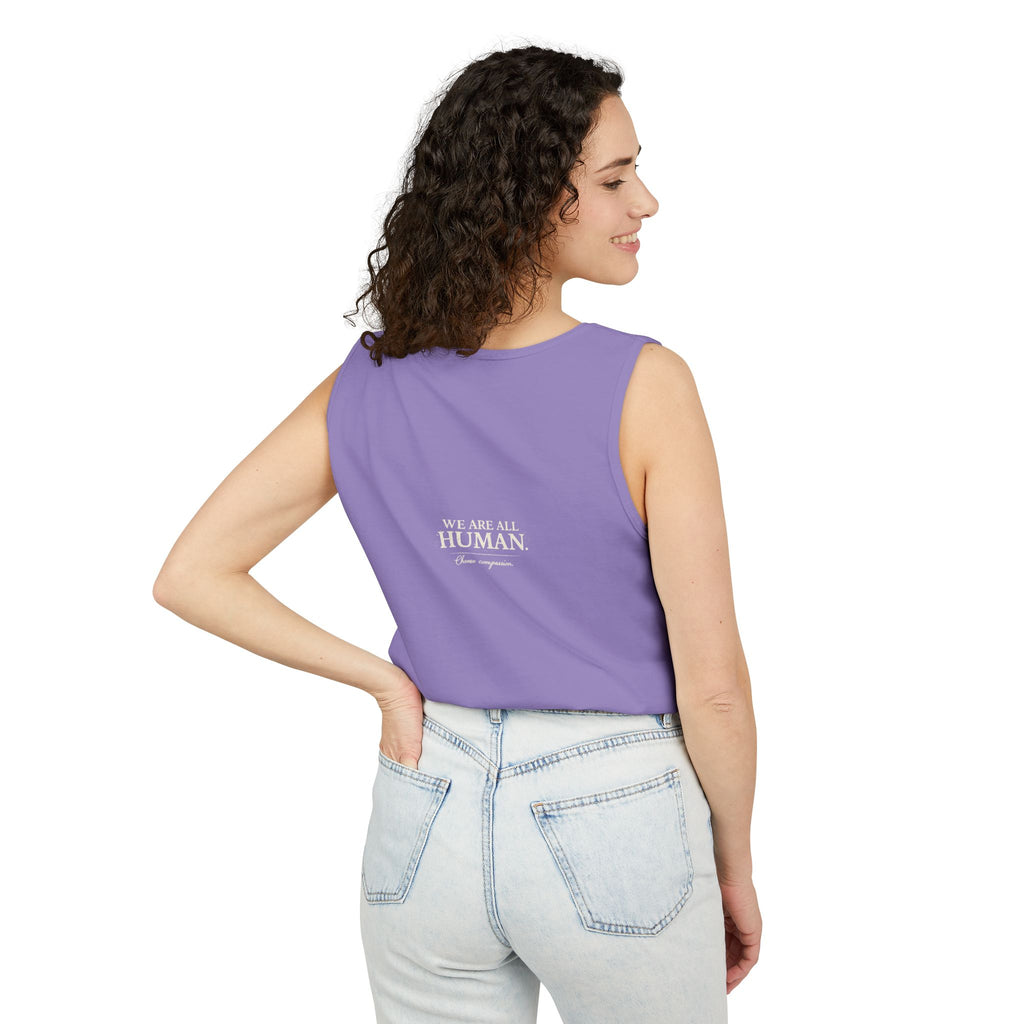 “Every Heart Beats the Same” Vintage Surf Tank Top – Garment-Dyed Coastal Unity Tank