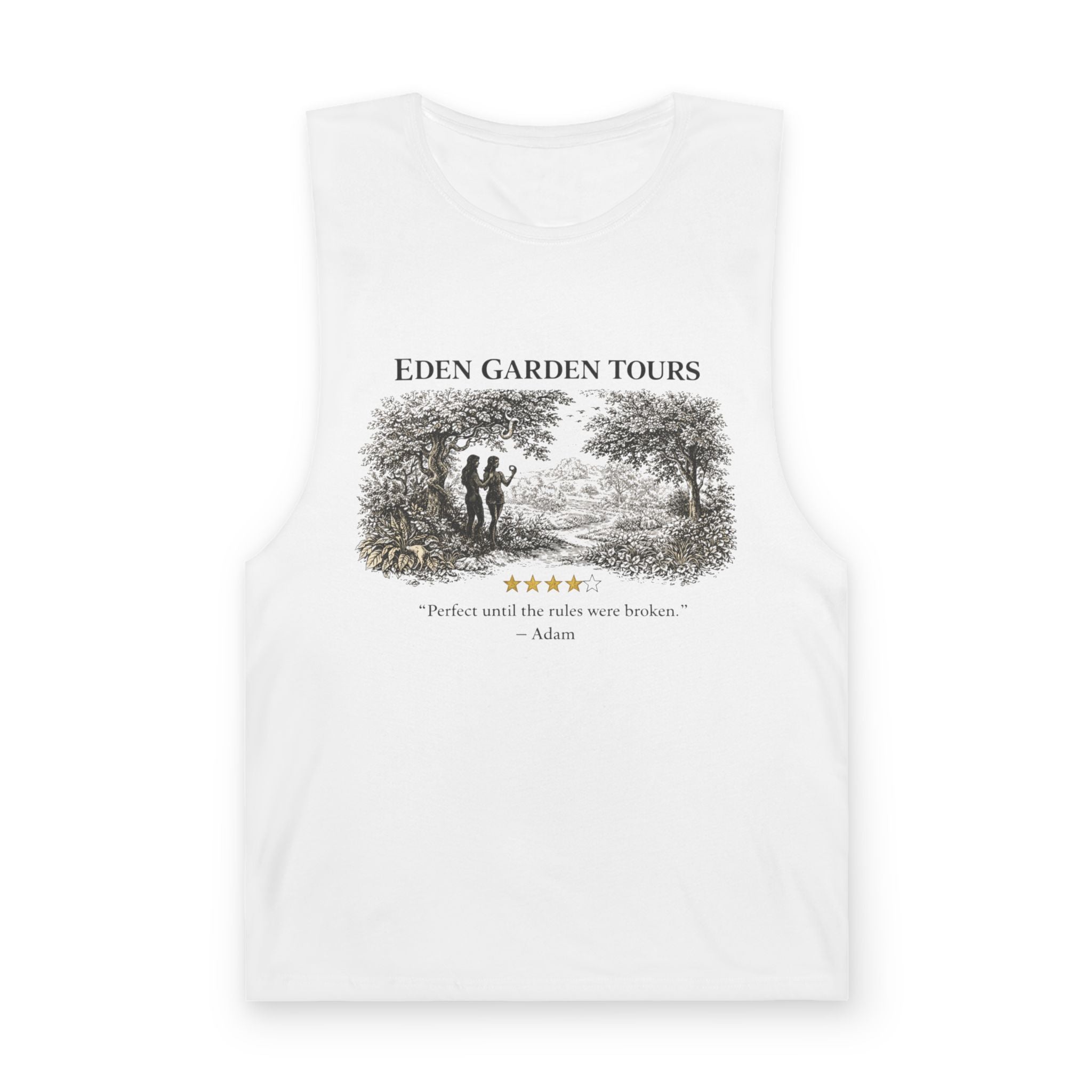 Eden Garden Tours Tank Top — Vintage Botanical Tour Graphic Tank