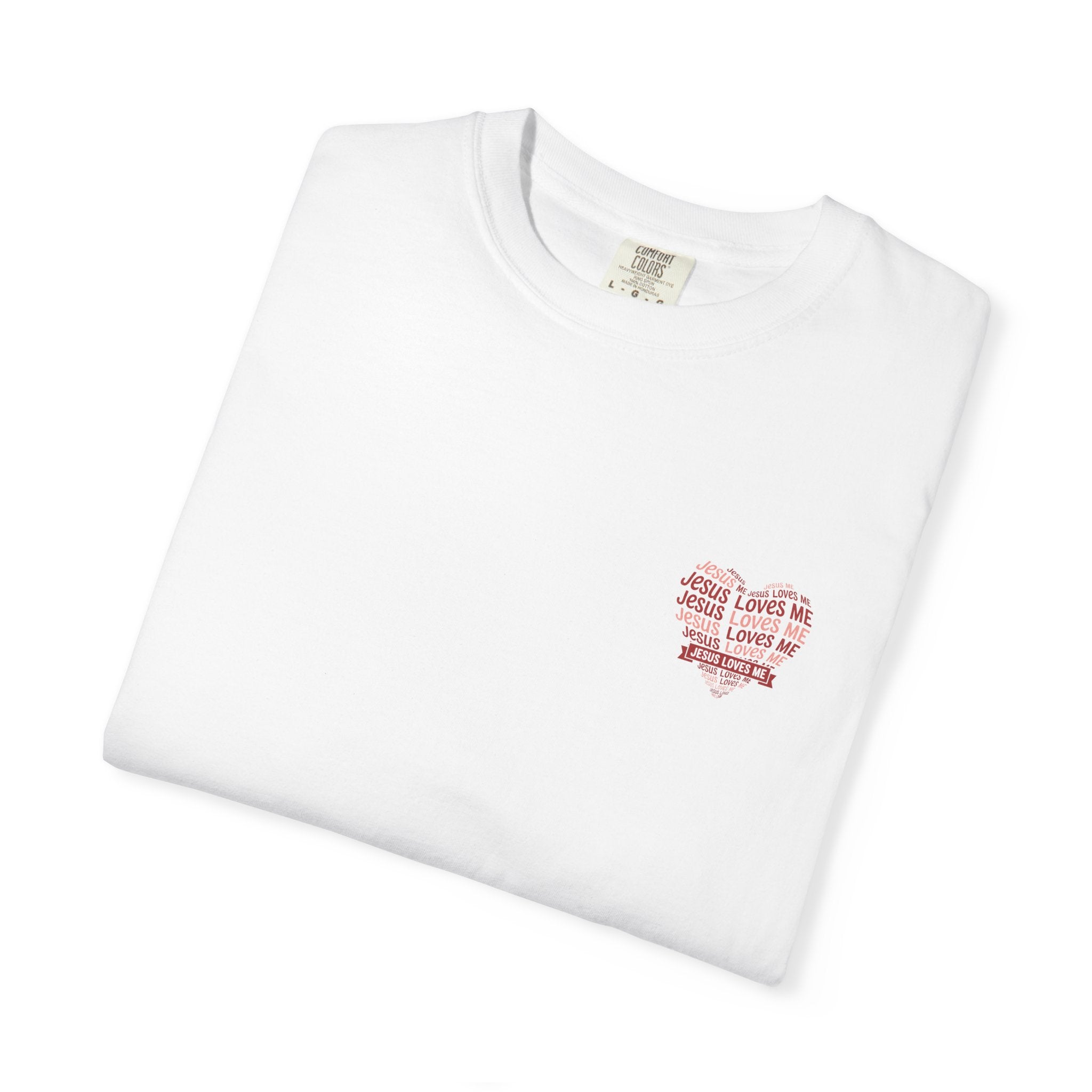 Jesus Loves Me Heart Garment-Dyed T-Shirt – Christian Faith Tee | Vintage Style Inspirational Shirt