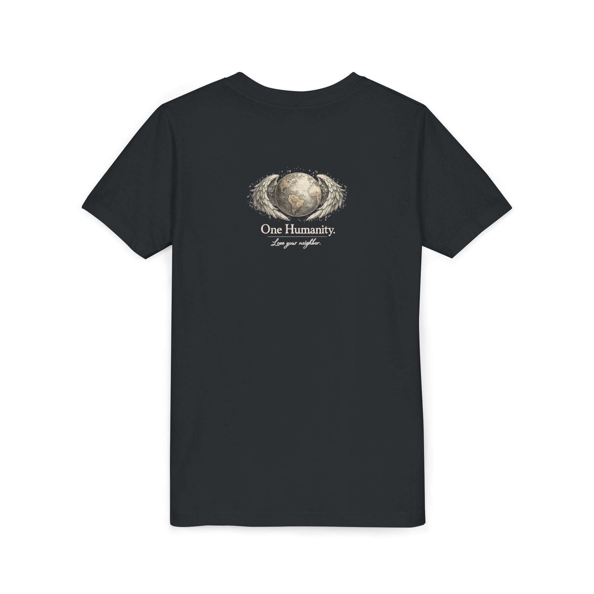 Youth “Quiet Kindness Changes Everything” Tee – Kids Inspirational T-Shirt with Earth & Friends Graphic