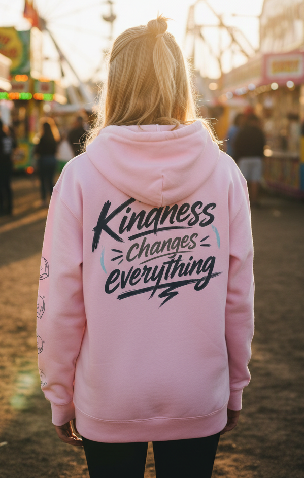 Kindness Changes Everything Hoodie – Heart Hands Graphic Inspirational Pullover
