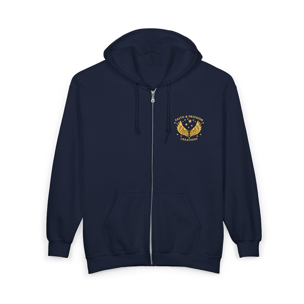 Abraham – Full-Zip Hoodie | “Trusted the Promise” Patriotic Faith Graphic – Five-Star Faith Series