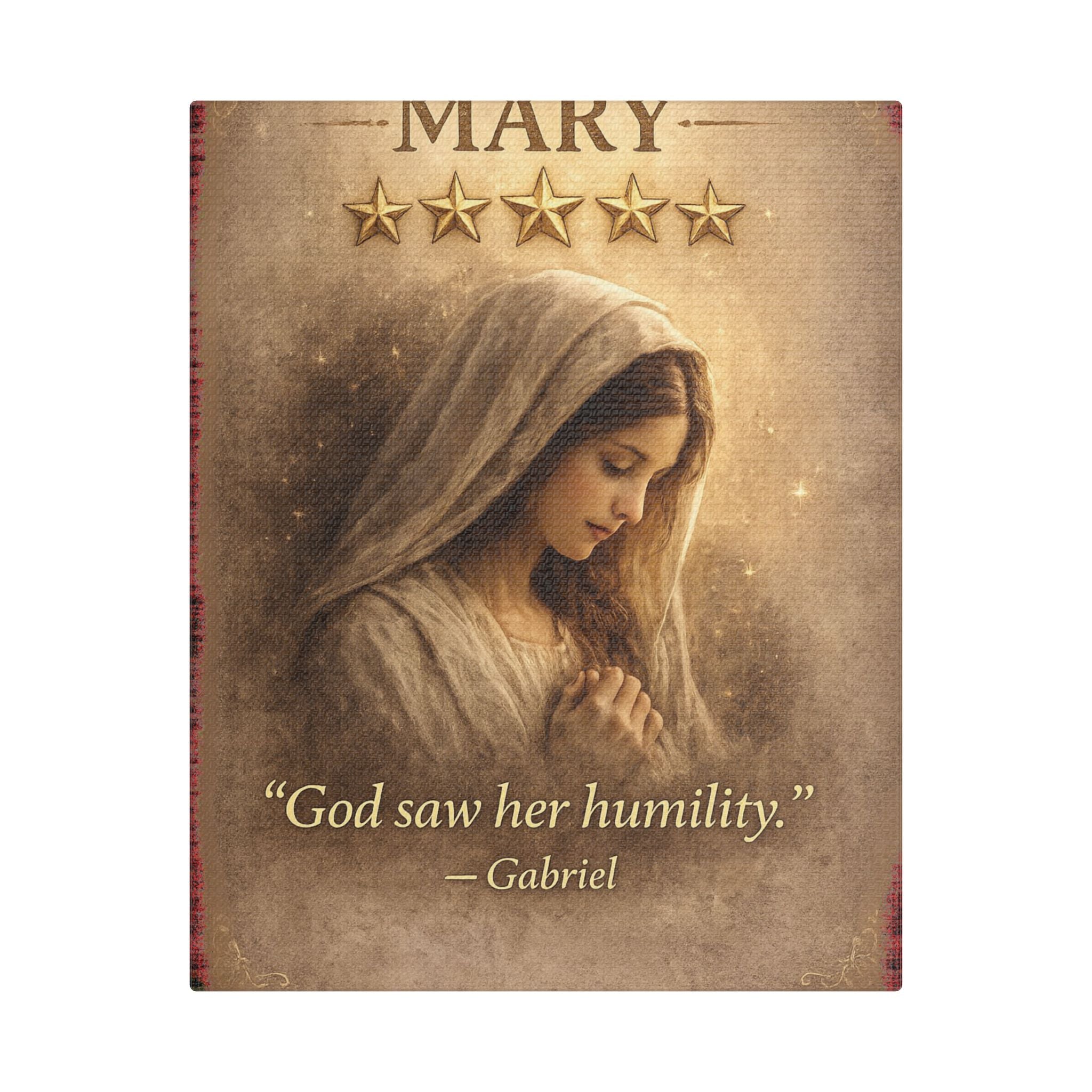 Mary Canvas — God Saw Her Humility Biblical Wall Art
