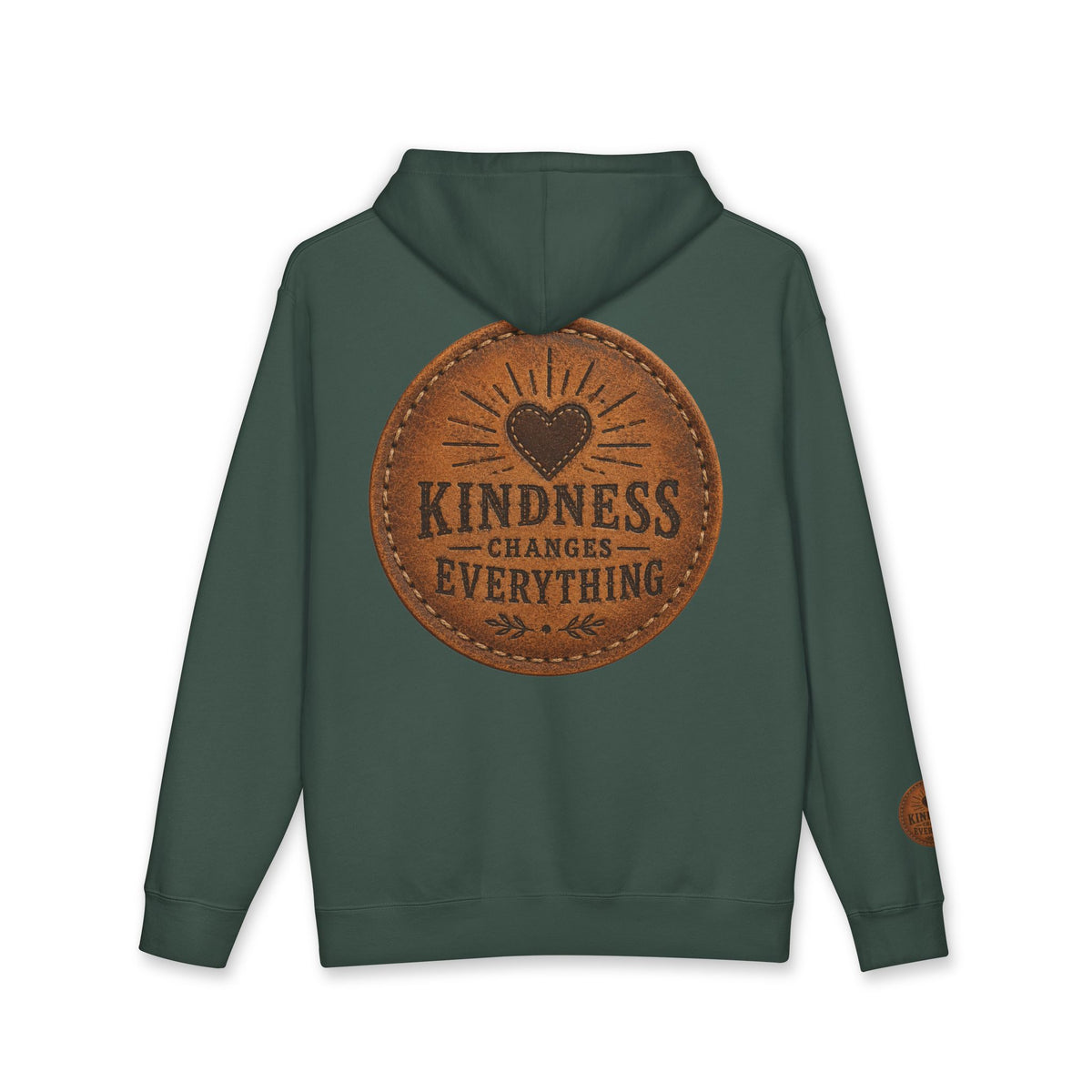 Kindness Changes Everything Heavyweight Hoodie | Vintage Patch Christian Hoodie | Inspirational Fleece Sweatshirt