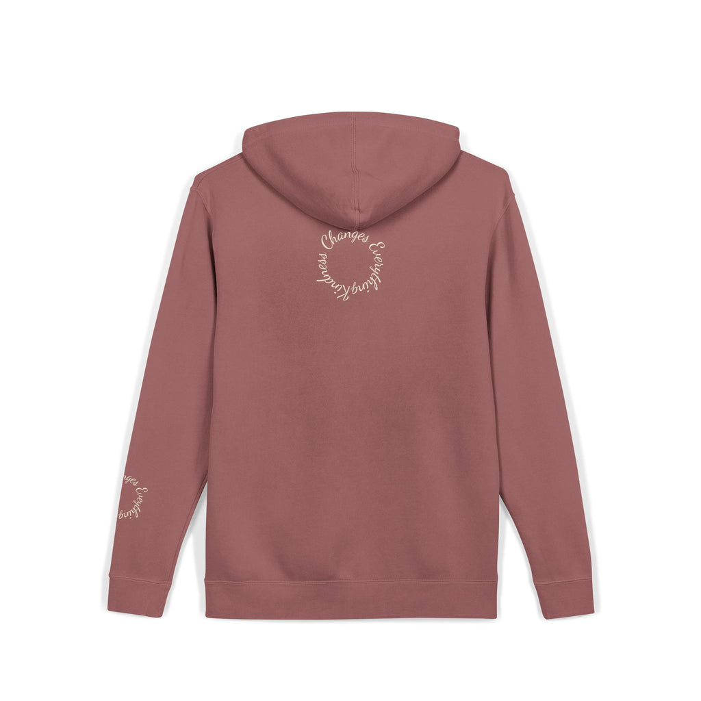 “We Are All Human” Pigment-Dyed Hoodie – Inclusive Comfort Pullover | Inspirational Minimalist Hoodie