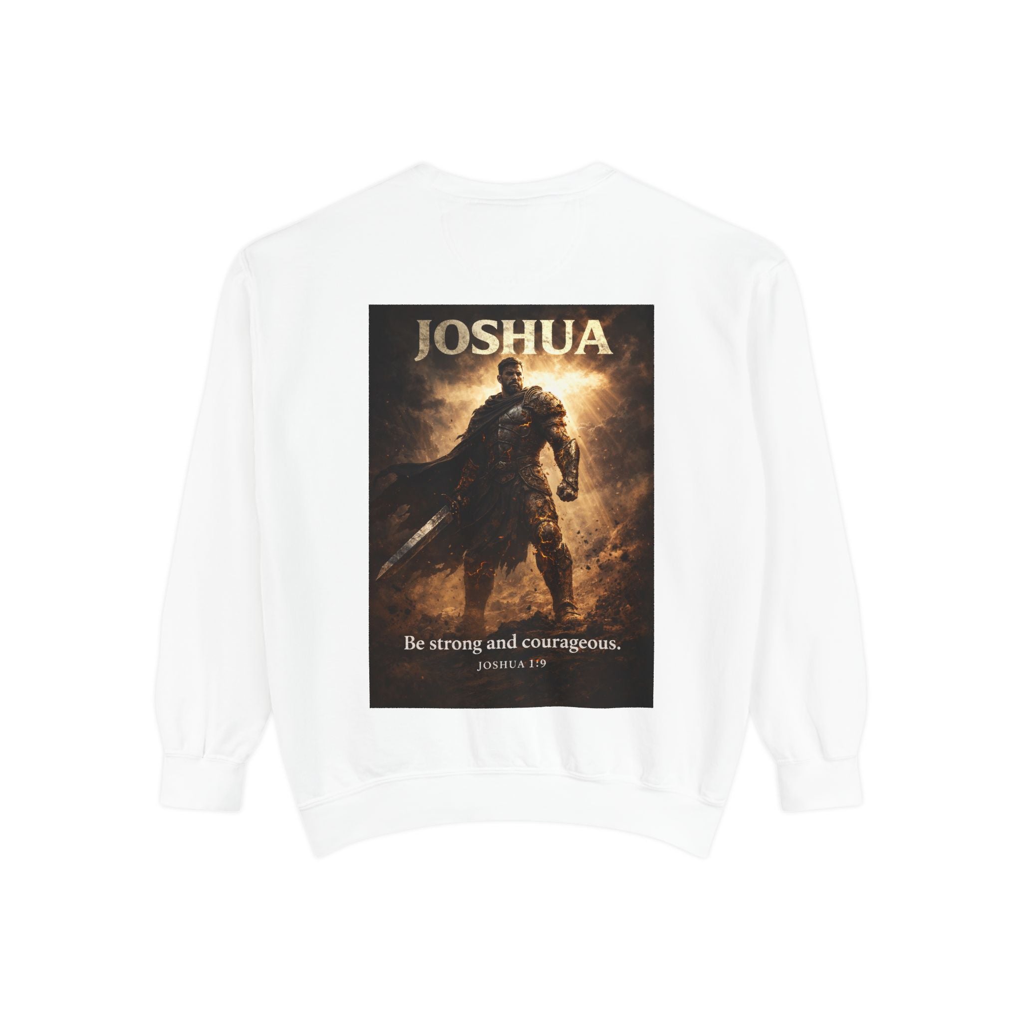 Joshua Courage Sweatshirt | Be Strong and Courageous Christian Crewneck | Inspirational Faith Apparel