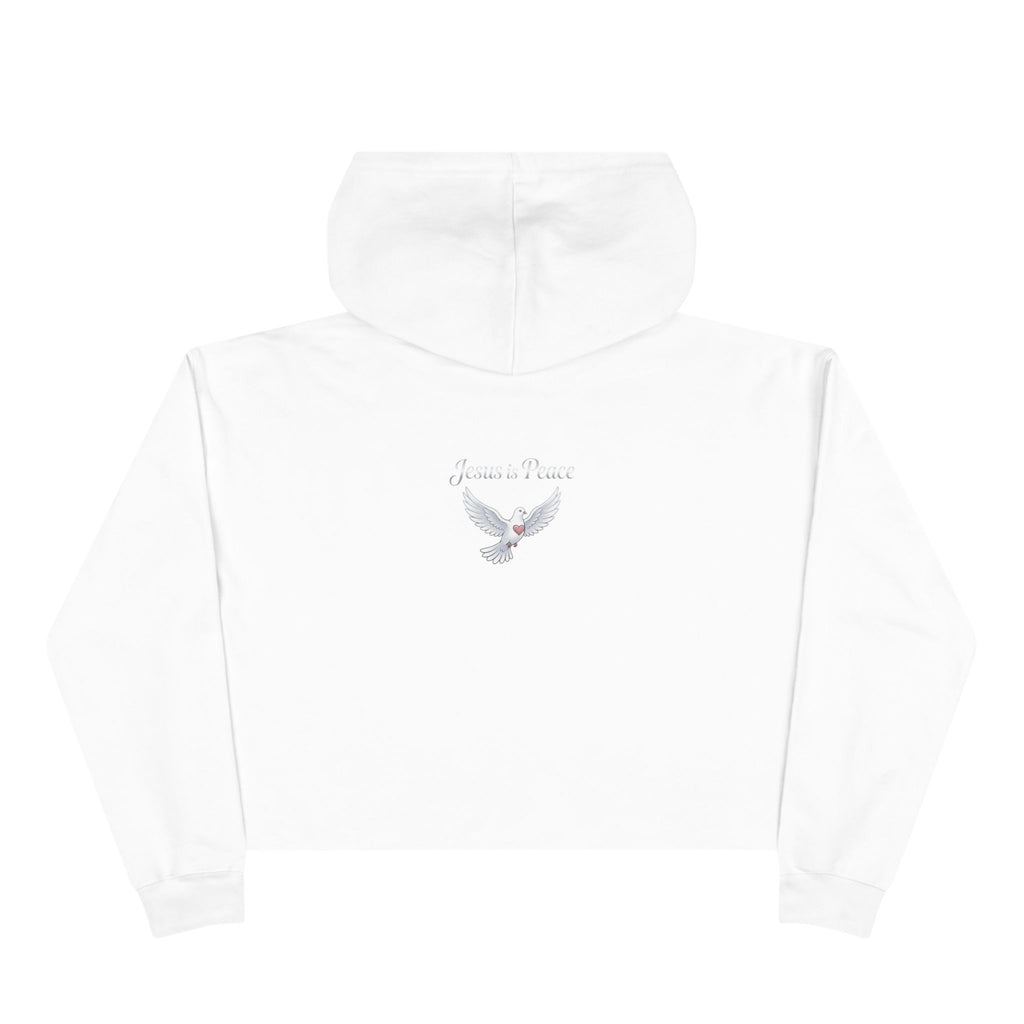 Jesus Is Peace Cropped Hoodie — Dove Faith Graphic