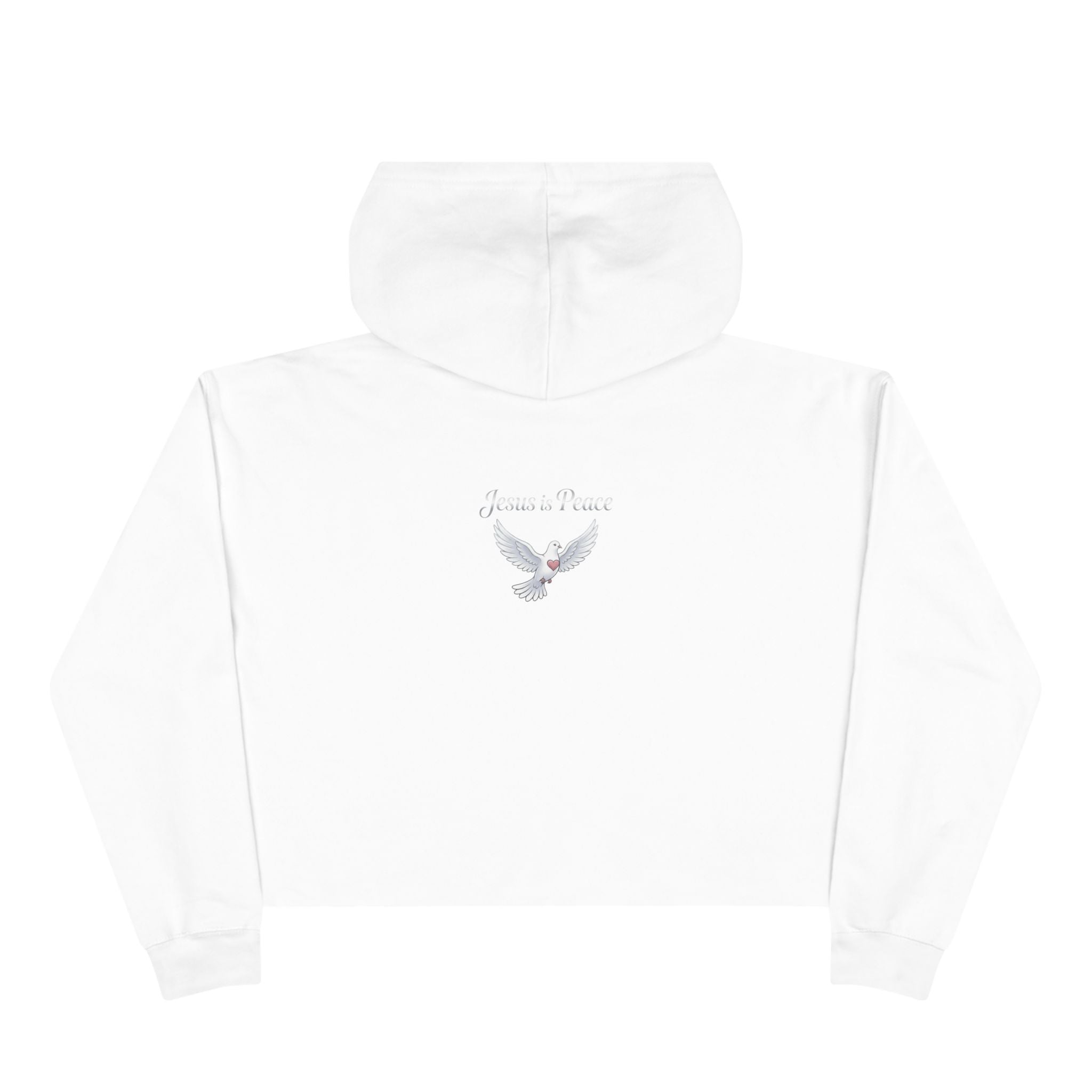 Jesus Is Peace Cropped Hoodie — Dove Faith Graphic