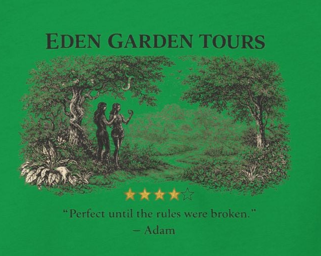 Eden Garden Tours – Women’s Racerback Tank | “Adam’s Review” Graphic